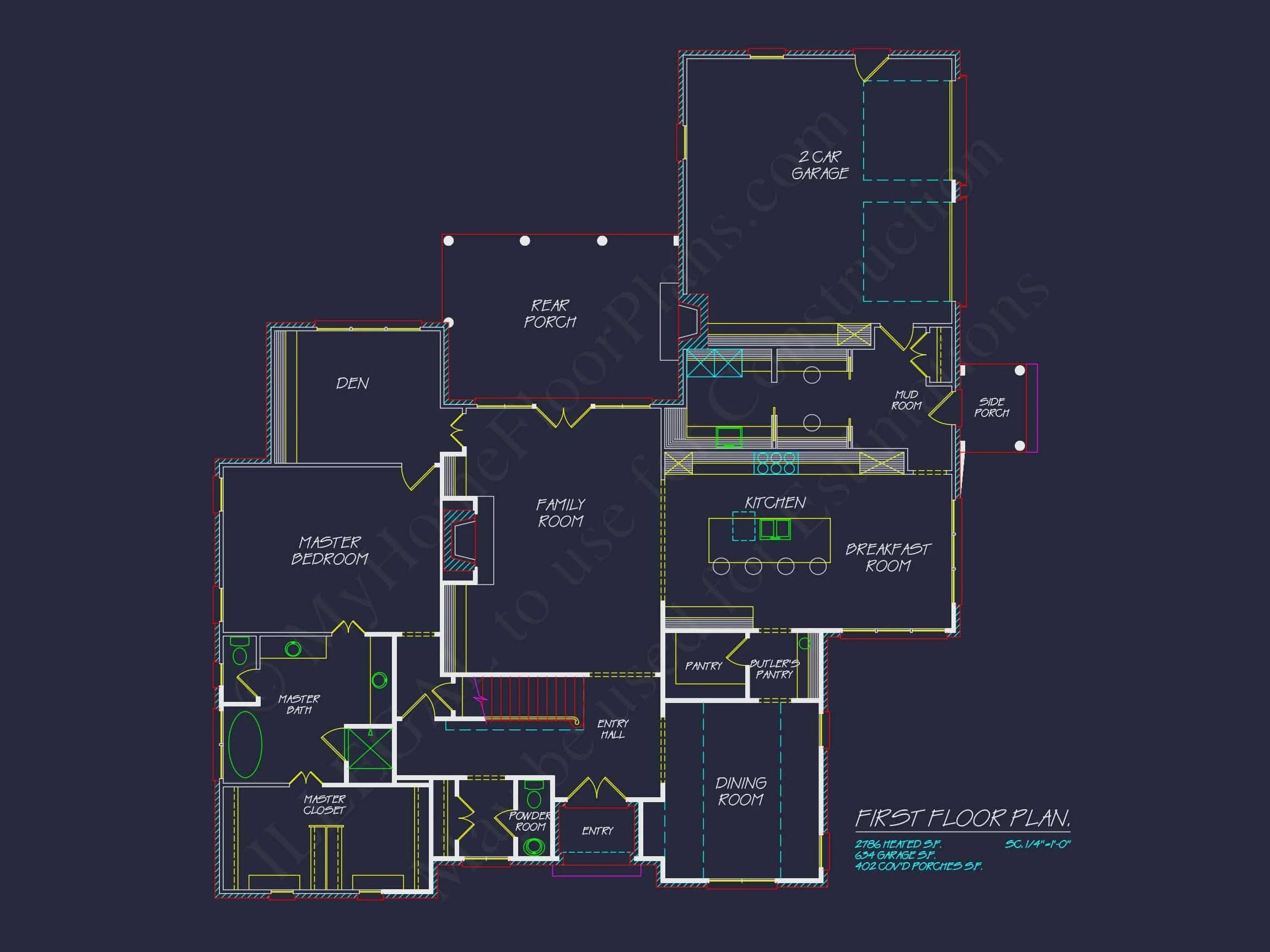16-1304 HOUSE PLAN - French Country House Plan with 2 Floors, 4 Beds, & CAD Blueprint 10 French Country house Plan with 2 Floors, 4 Beds, & CAD Blueprint