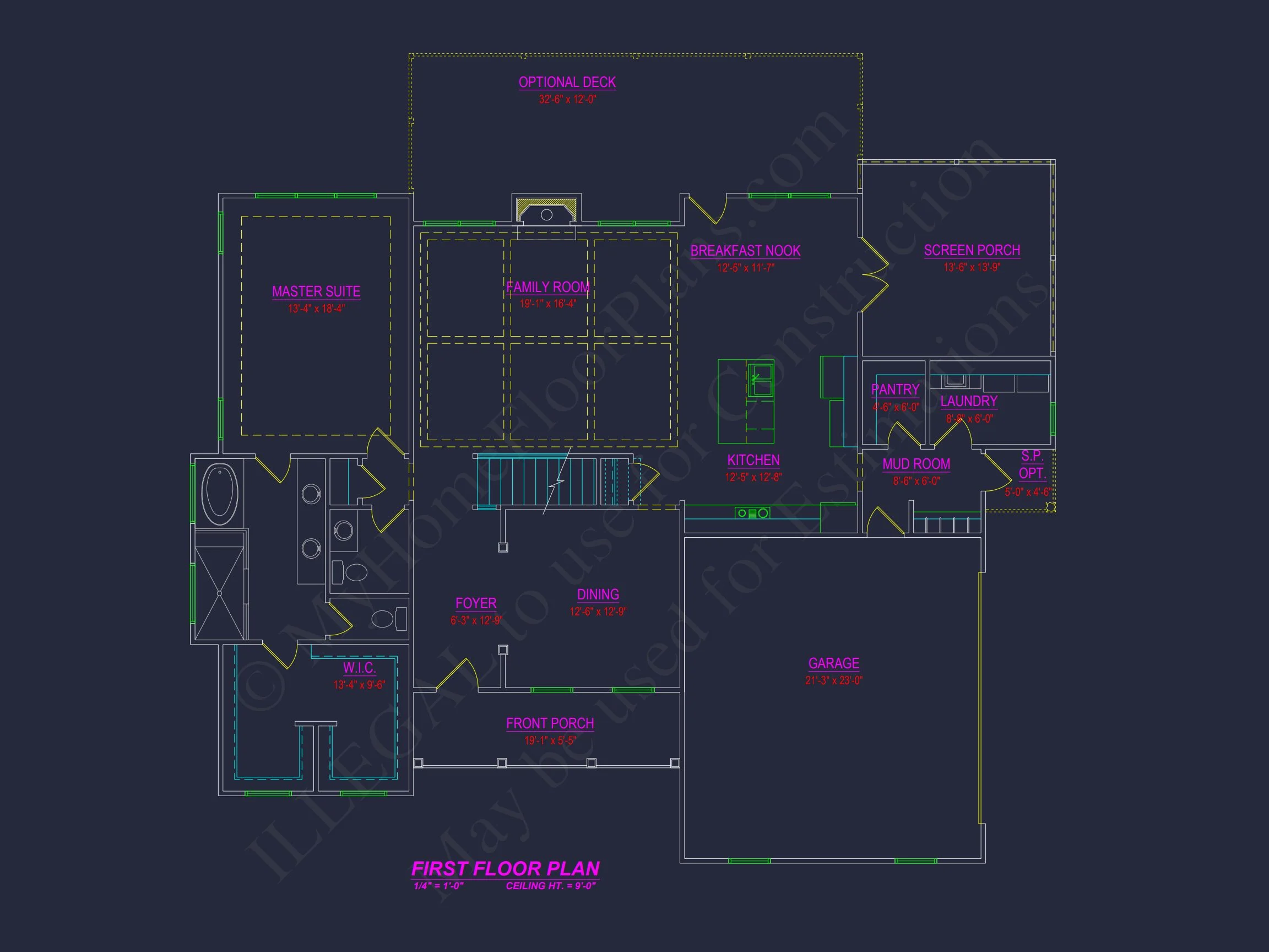 16-1292 HOUSE PLAN - Floor Plan with 2980 Sq. Ft. | Stunning 4 Bedroom CAD Designs 6 Stunning 4 Bedroom CAD Designs