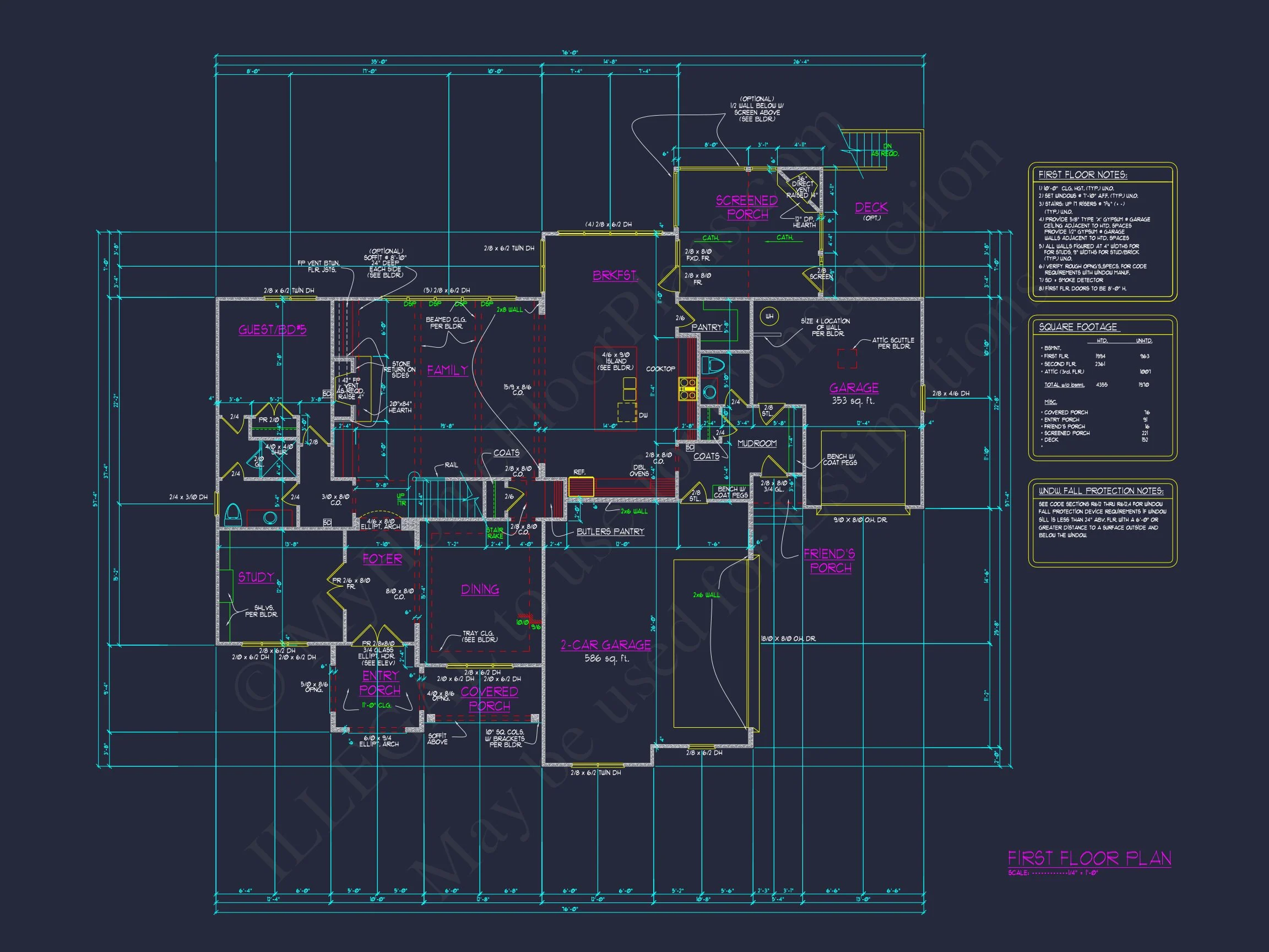 16-1204 HOUSE PLAN - Craftsman House Plan with 4 Bedrooms & Vaulted Ceilings 9 Craftsman house Plan with 4 Bedrooms & Vaulted Ceilings