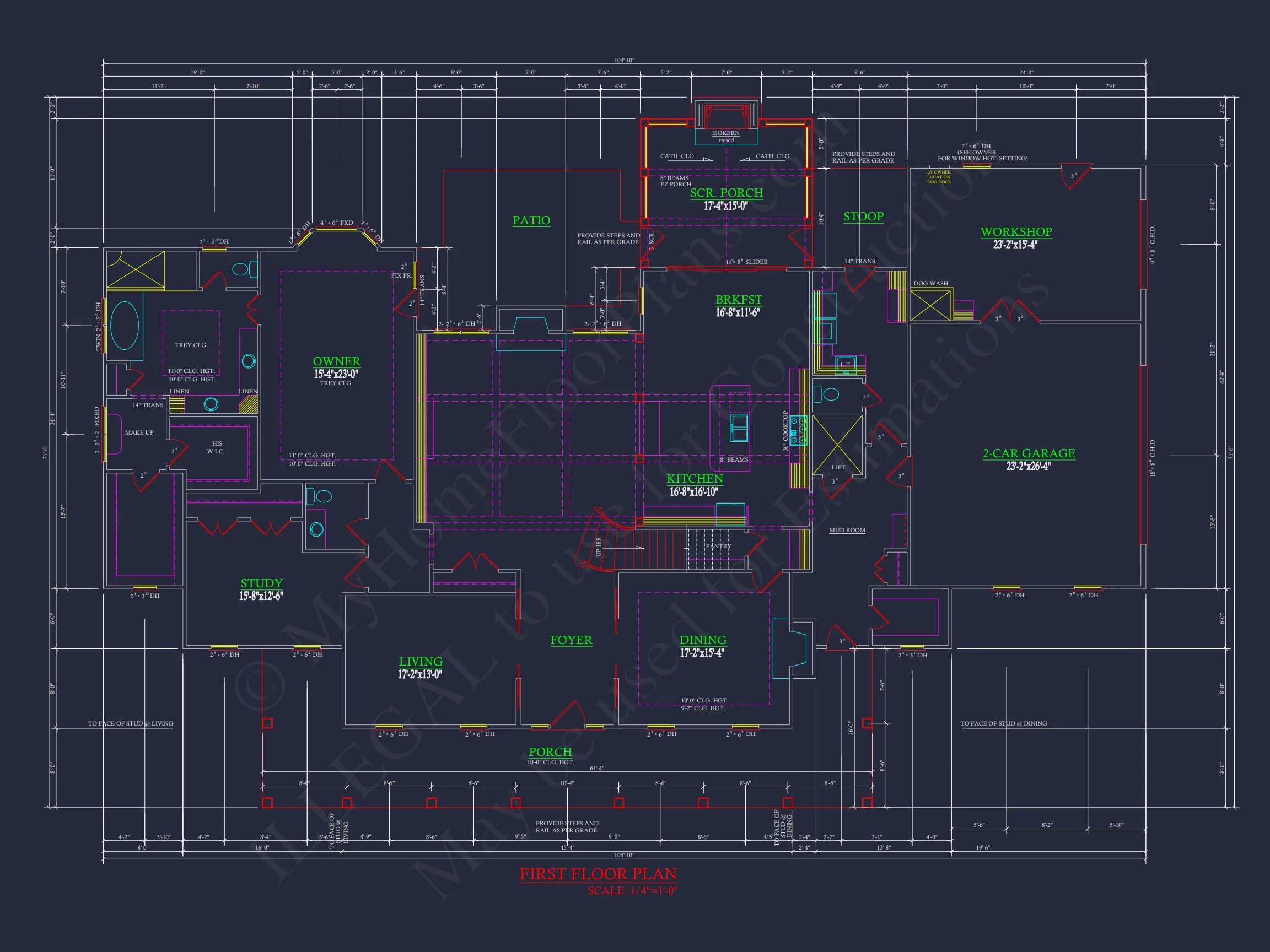 16-1171 HOUSE PLAN - Elegant Traditional House Plan with Detailed Architecture & CAD 9 Elegant Traditional house Plan with Detailed Architecture & CAD