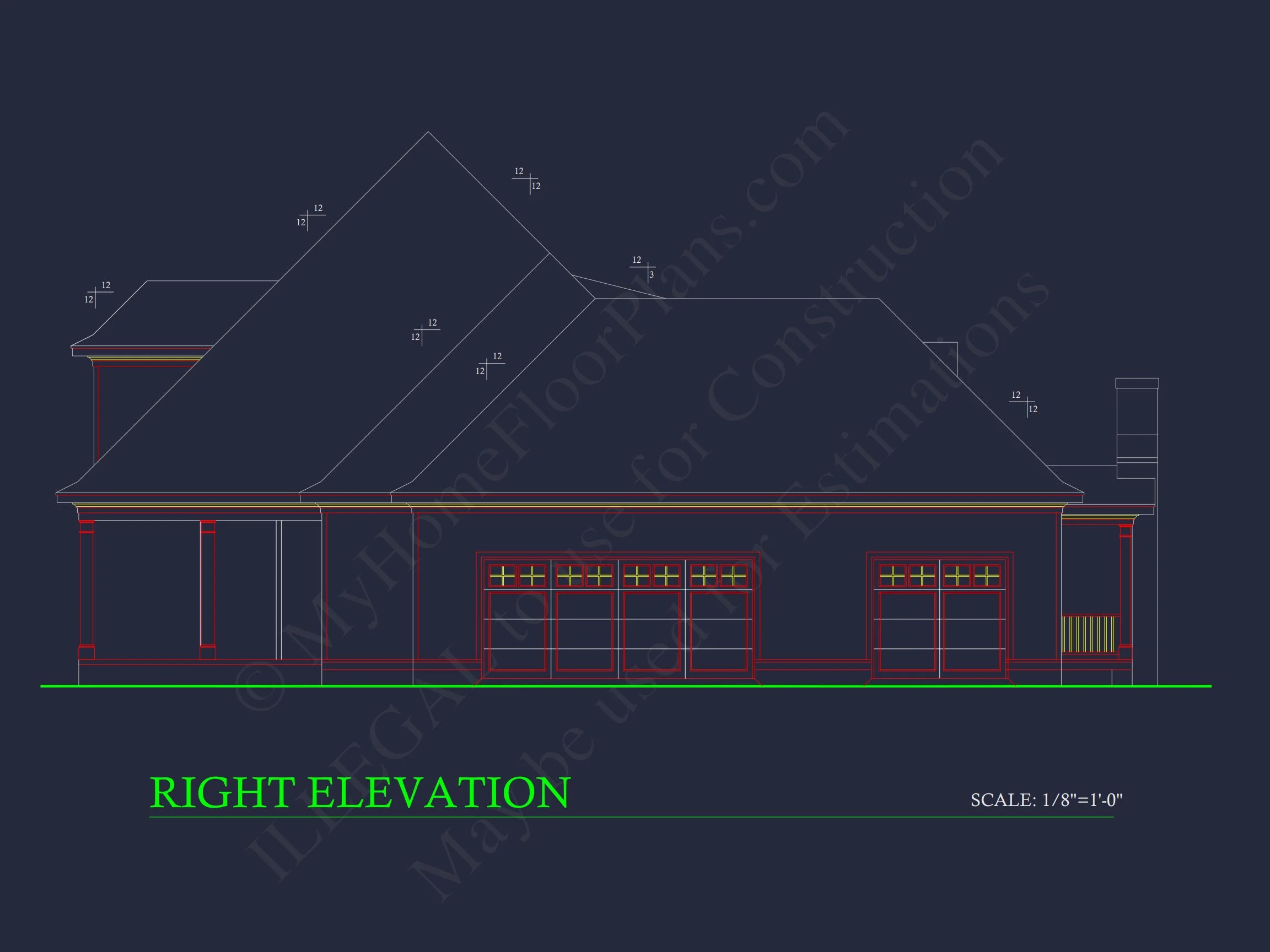 16-1171 HOUSE PLAN - Elegant Traditional House Plan with Detailed Architecture & CAD 6 Elegant Traditional house Plan with Detailed Architecture & CAD