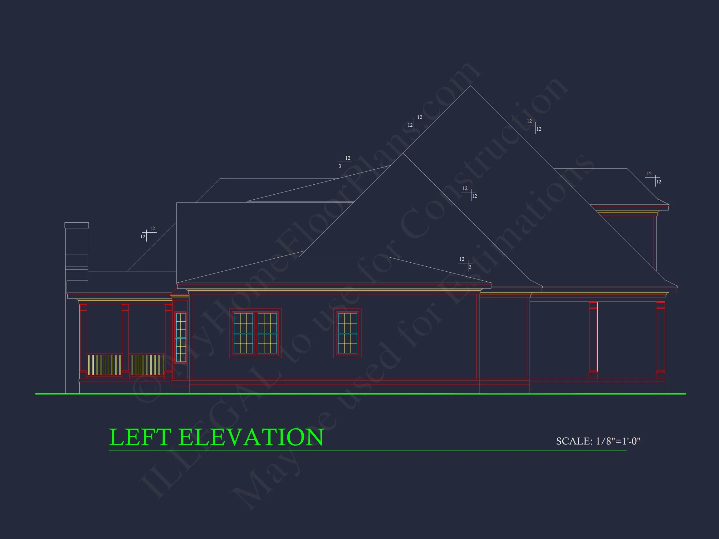 16-1171 HOUSE PLAN - Elegant Traditional House Plan with Detailed Architecture & CAD 5 Elegant Traditional house Plan with Detailed Architecture & CAD