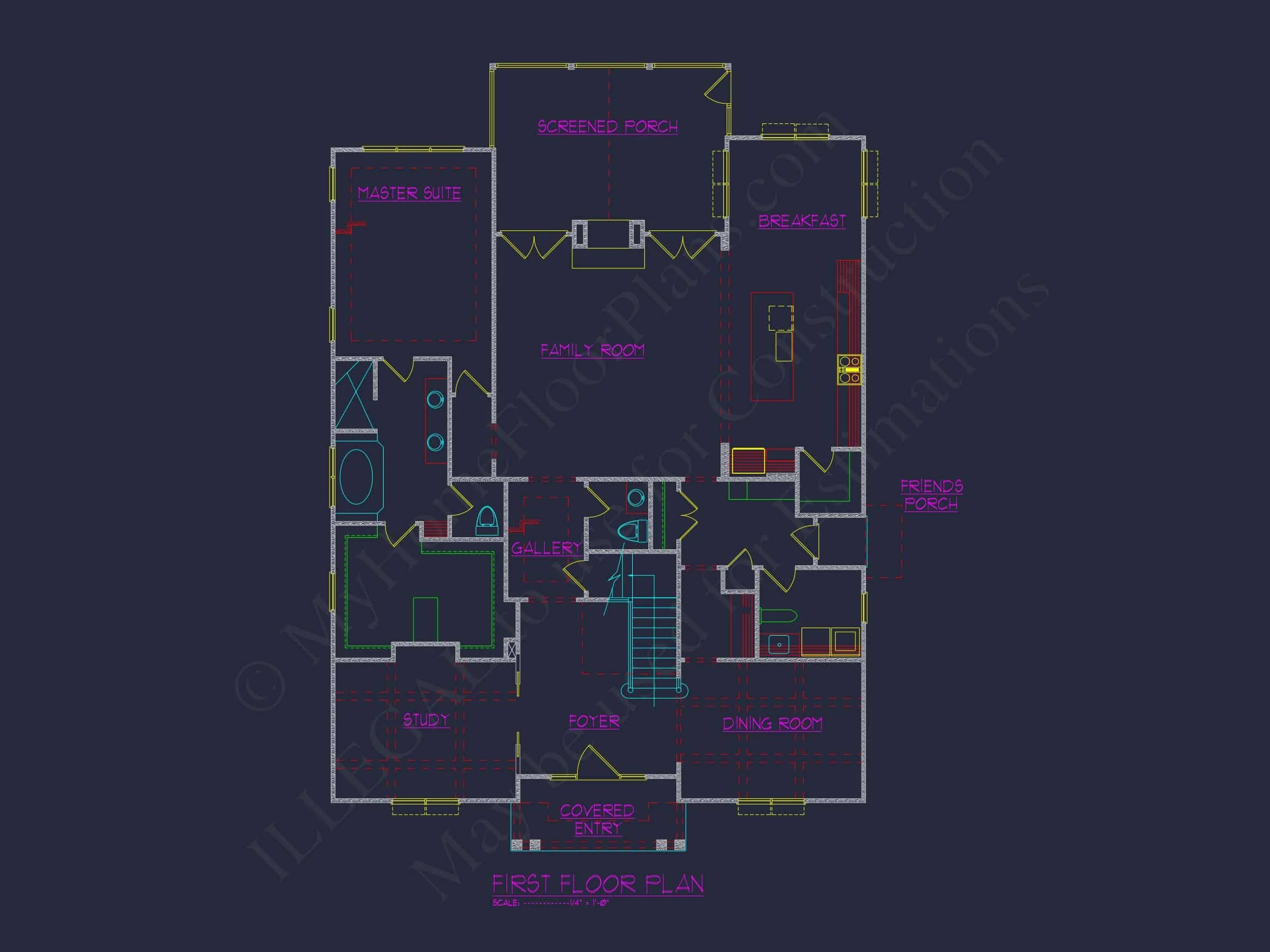 16-1138 HOUSE PLAN - Elegant Cape Cod House Floor Plan with 2-Story Design 48 Elegant Cape Cod house Floor Plan with 2-Story Design