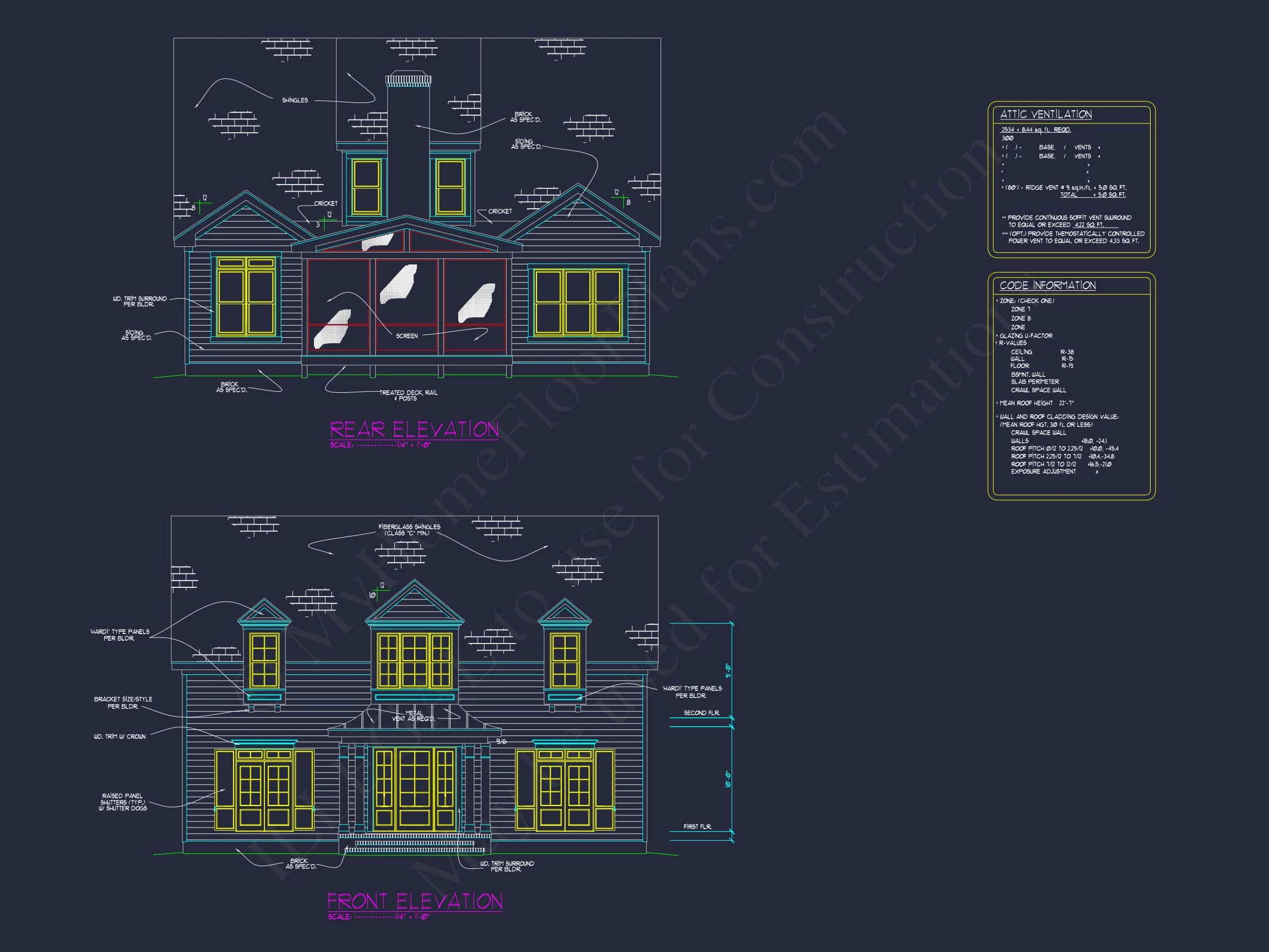 16-1138 HOUSE PLAN - Elegant Cape Cod House Floor Plan with 2-Story Design 46 Elegant Cape Cod house Floor Plan with 2-Story Design