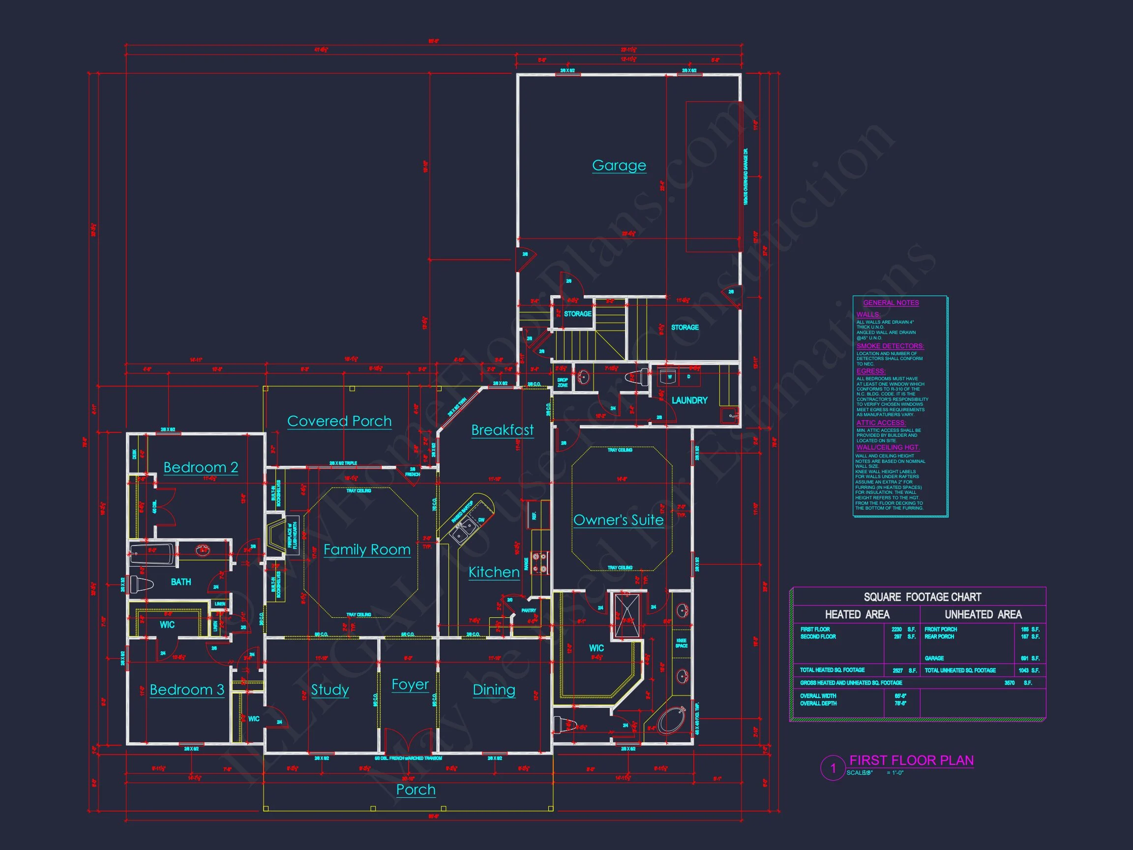 16-1095 HOUSE PLAN - Elegant Southern House Plan with CAD Blueprint Designs 8 Elegant Southern house Plan with CAD Blueprint Designs
