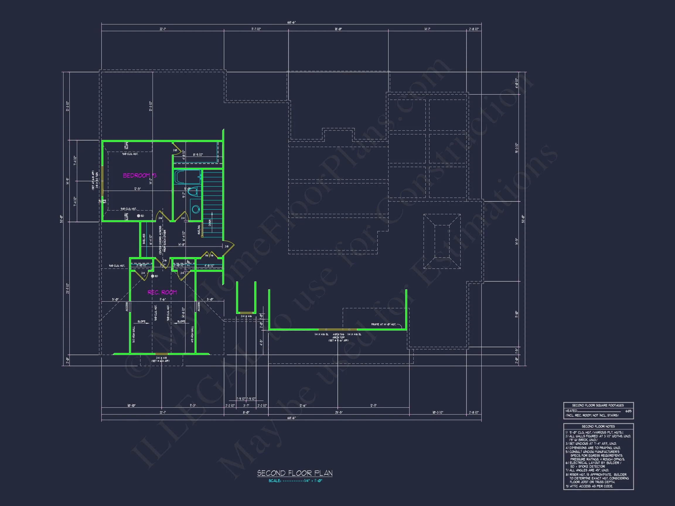 16-1066B HOUSE PLAN - Stunning 2-Story House Plan with Detailed Blueprint Designs 8 Stunning 2-Story house Plan with Detailed Blueprint Designs