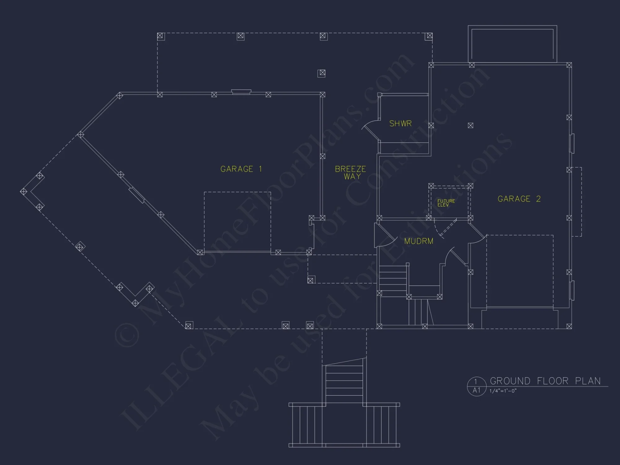 Enhanced Beach house Floor Plan with CAD & Blueprint Designs