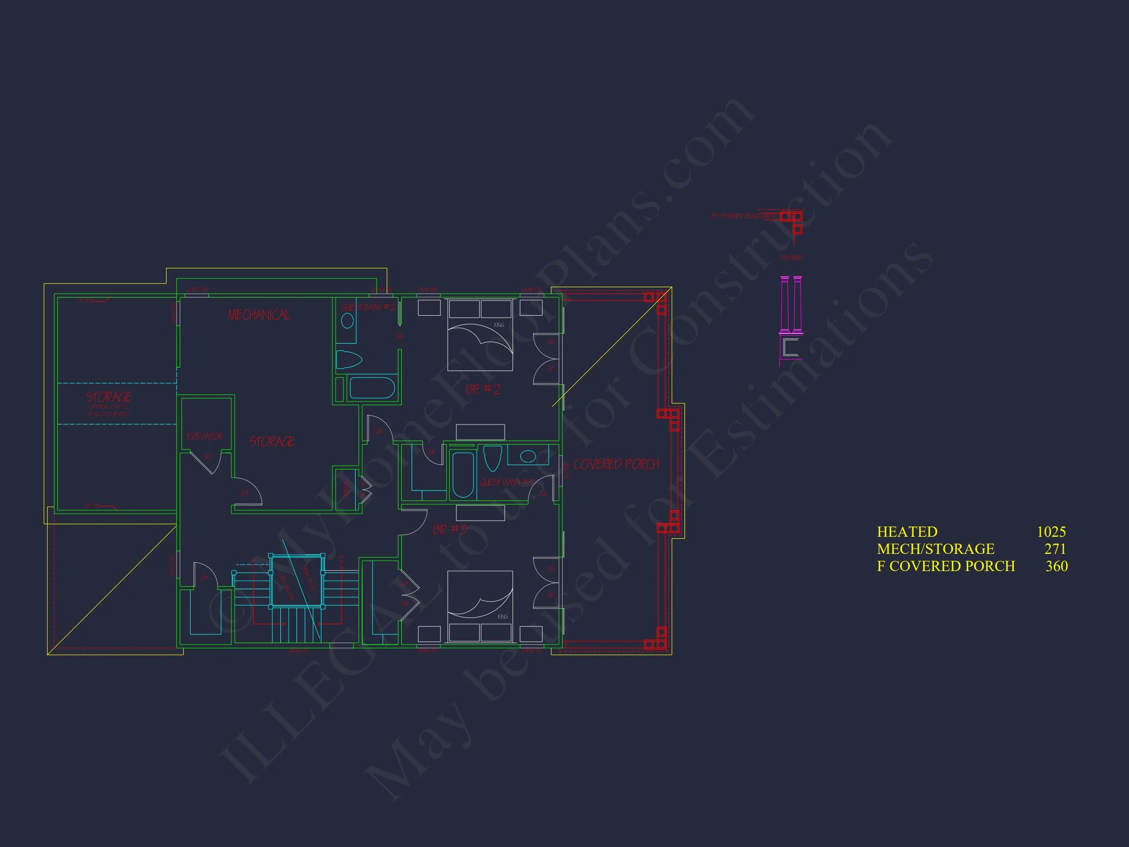 15-1991 HOUSE PLAN - Modern Beach House Plan with 4 Floors, CAD Blueprint & Designs 8 Modern Beach house Plan with 4 Floors, CAD Blueprint & Designs