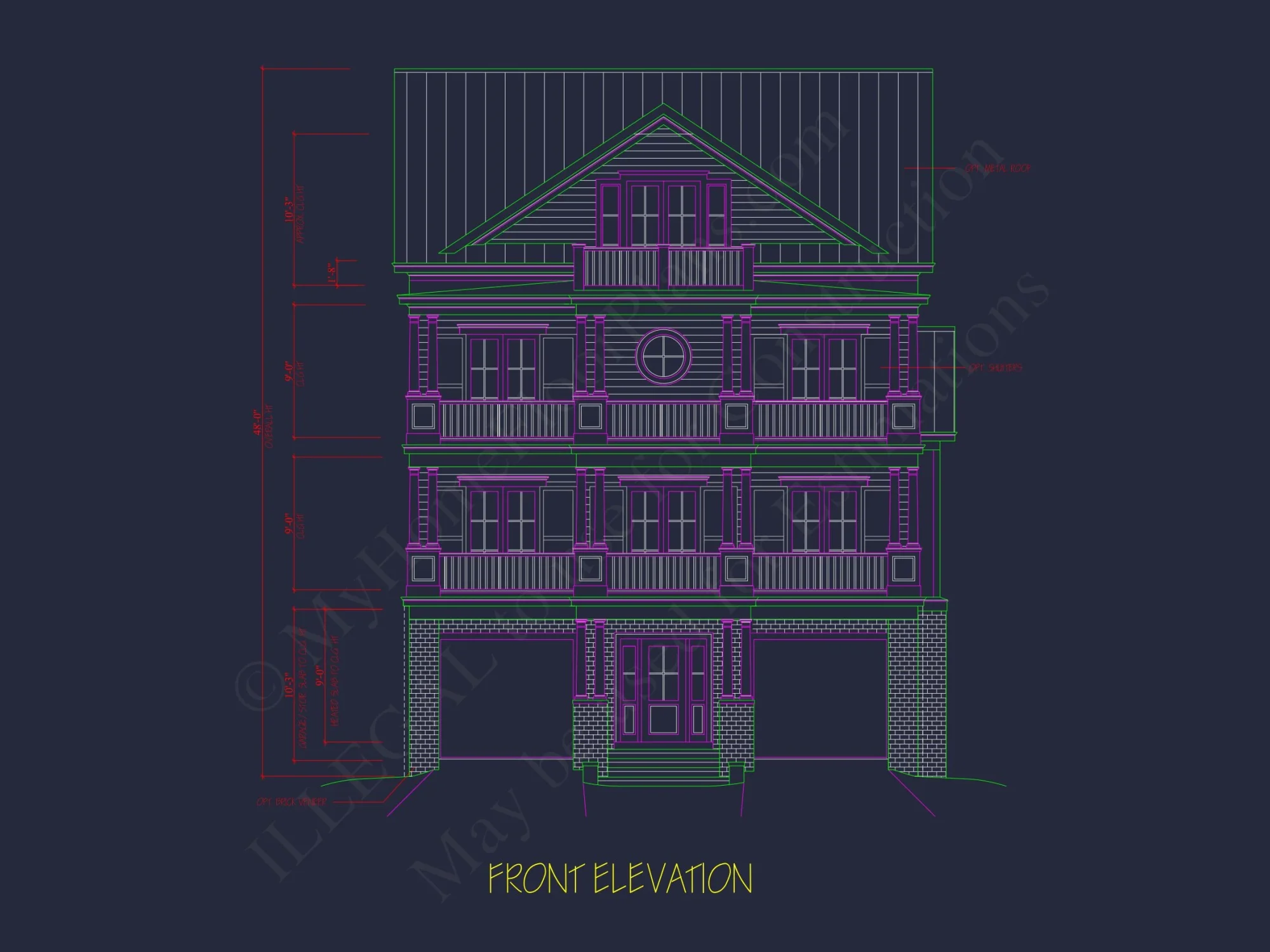 Modern Beach house Plan with 4 Floors, CAD Blueprint & Designs