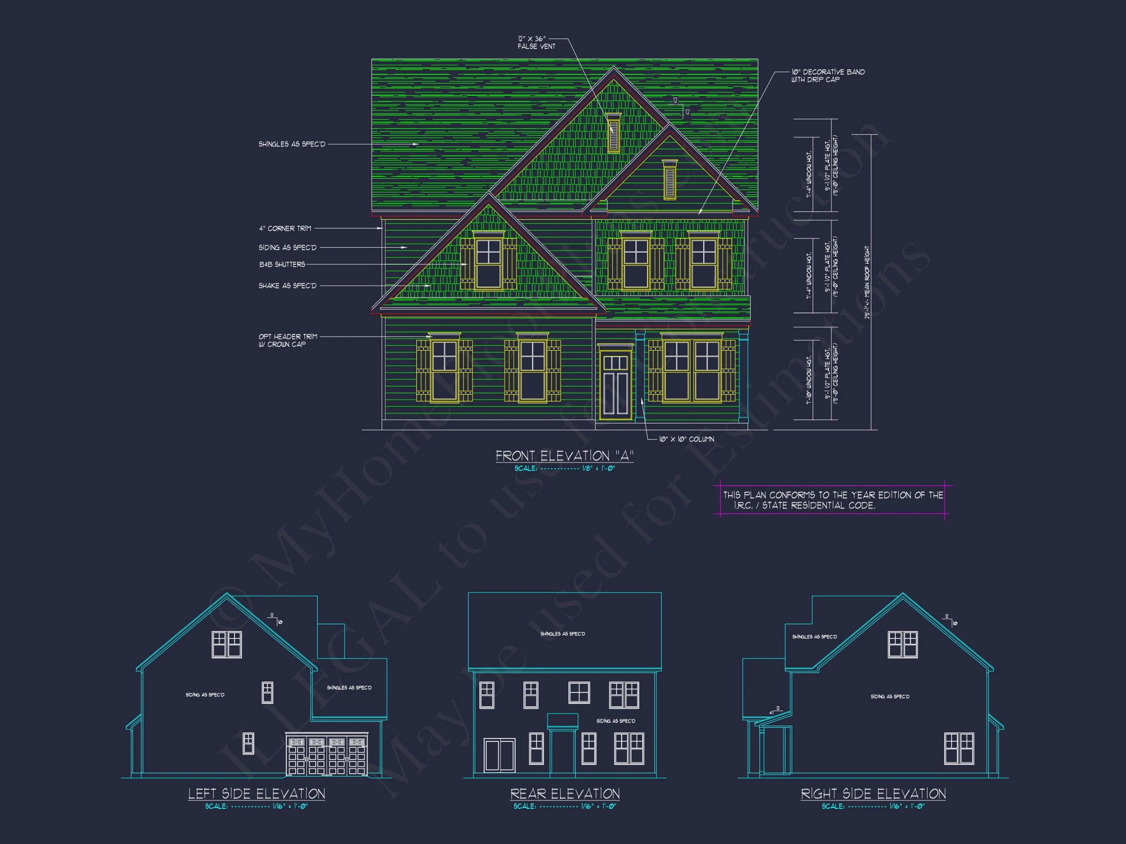15-1934 HOUSE PLAN - Elegant 2.5-Story House Plan with CAD Floor Designs and Blueprint 7 Elegant 2.5-Story house Plan with CAD Floor Designs and Blueprint