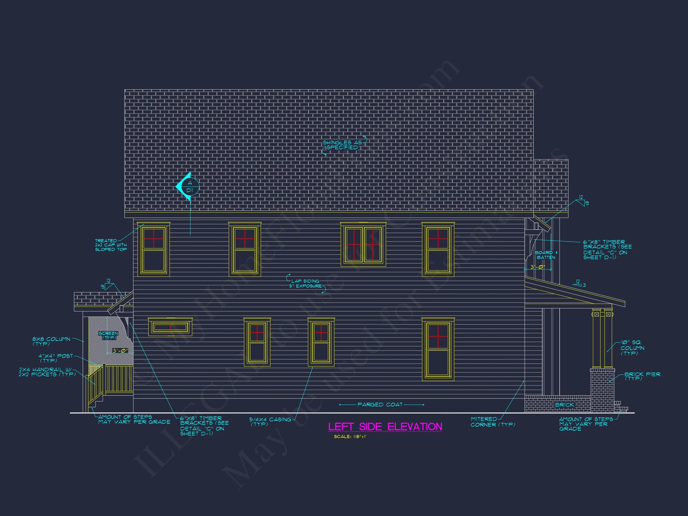 15-1926 HOUSE PLAN - Craftsman House Floor Plan: Architectural CAD Designs 7 Craftsman house Floor Plan: Architectural CAD Designs