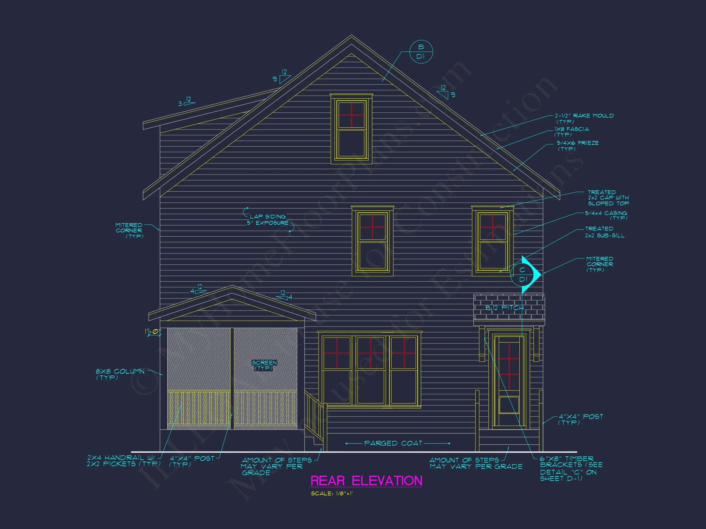 15-1926 HOUSE PLAN - Craftsman House Floor Plan: Architectural CAD Designs 6 Craftsman house Floor Plan: Architectural CAD Designs