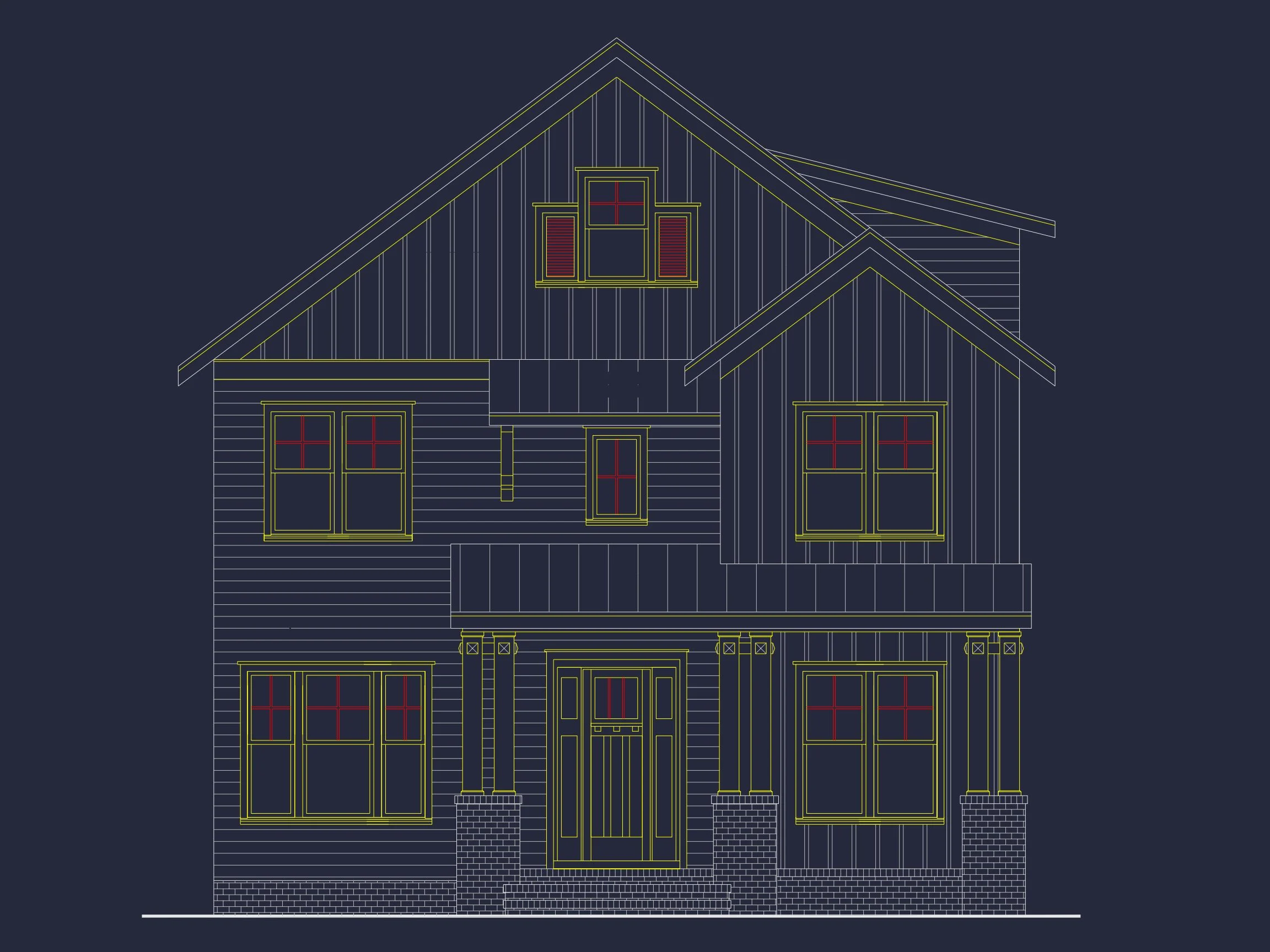 15-1926 HOUSE PLAN - Craftsman House Floor Plan: Architectural CAD Designs 3 Craftsman house Floor Plan: Architectural CAD Designs
