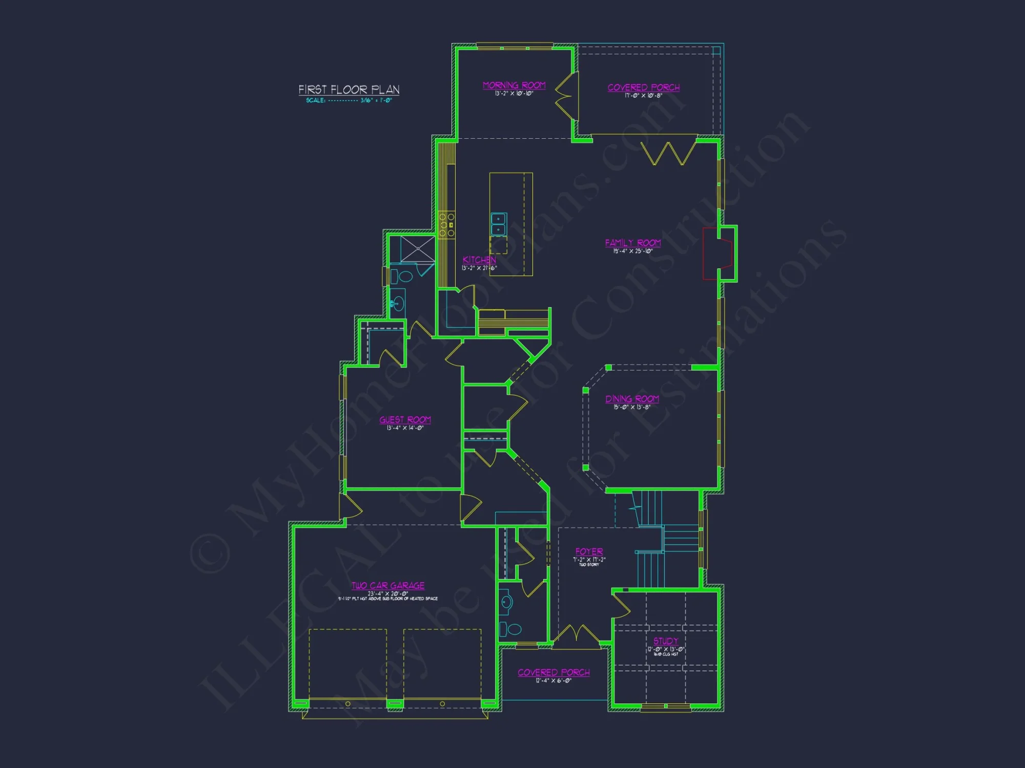 Modern house Design with Detailed Floor Plan and CAD Blueprints