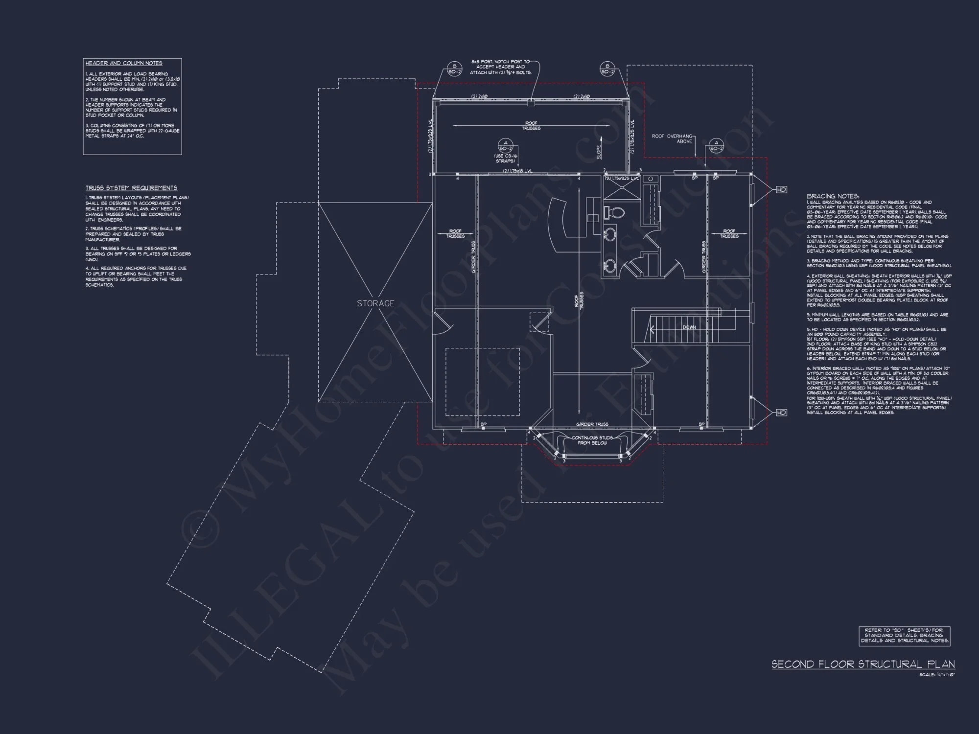 Detailed house Plan With Floor Plans, Blueprints & CAD Designs
