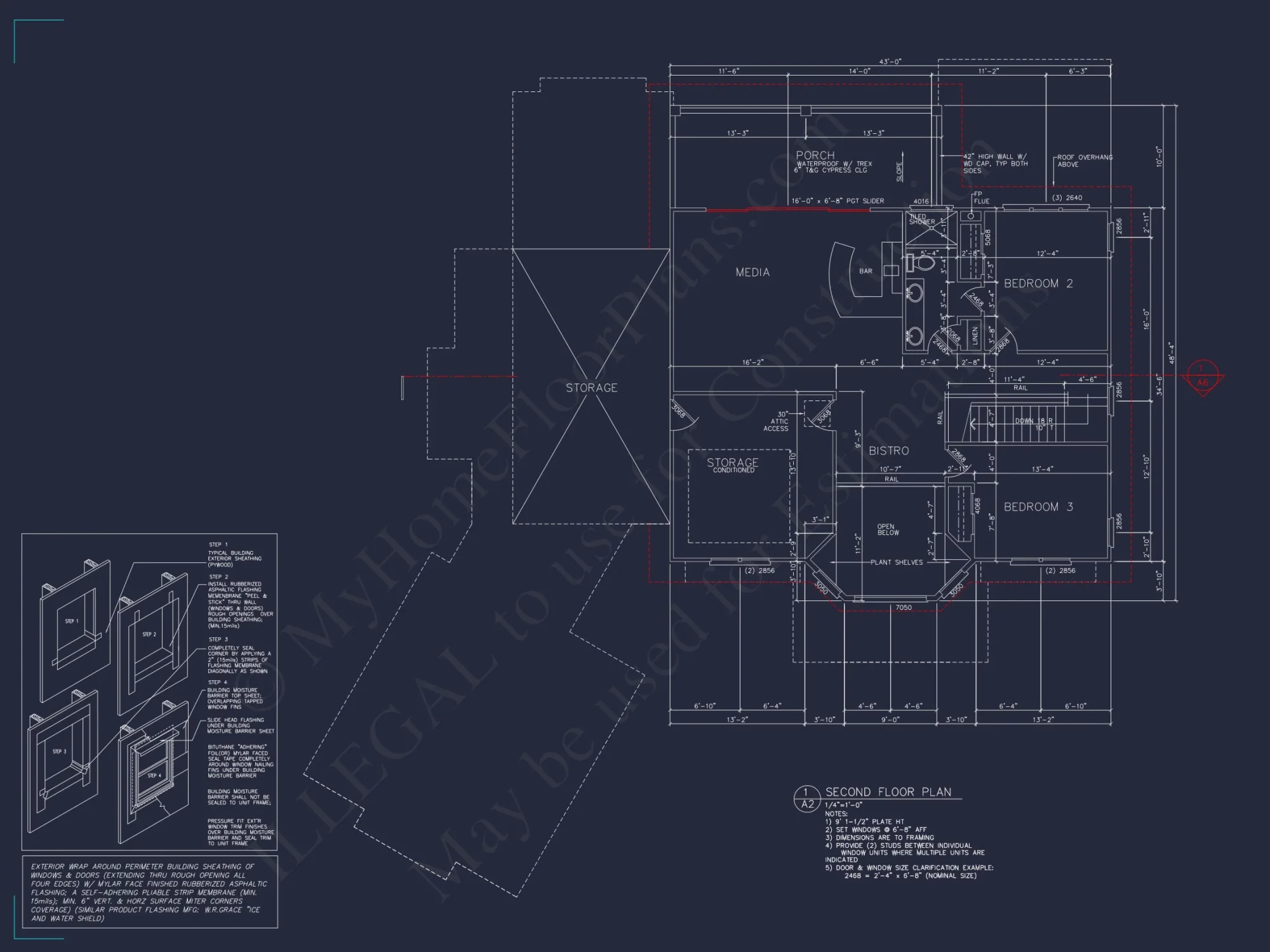 Detailed house Plan With Floor Plans, Blueprints & CAD Designs