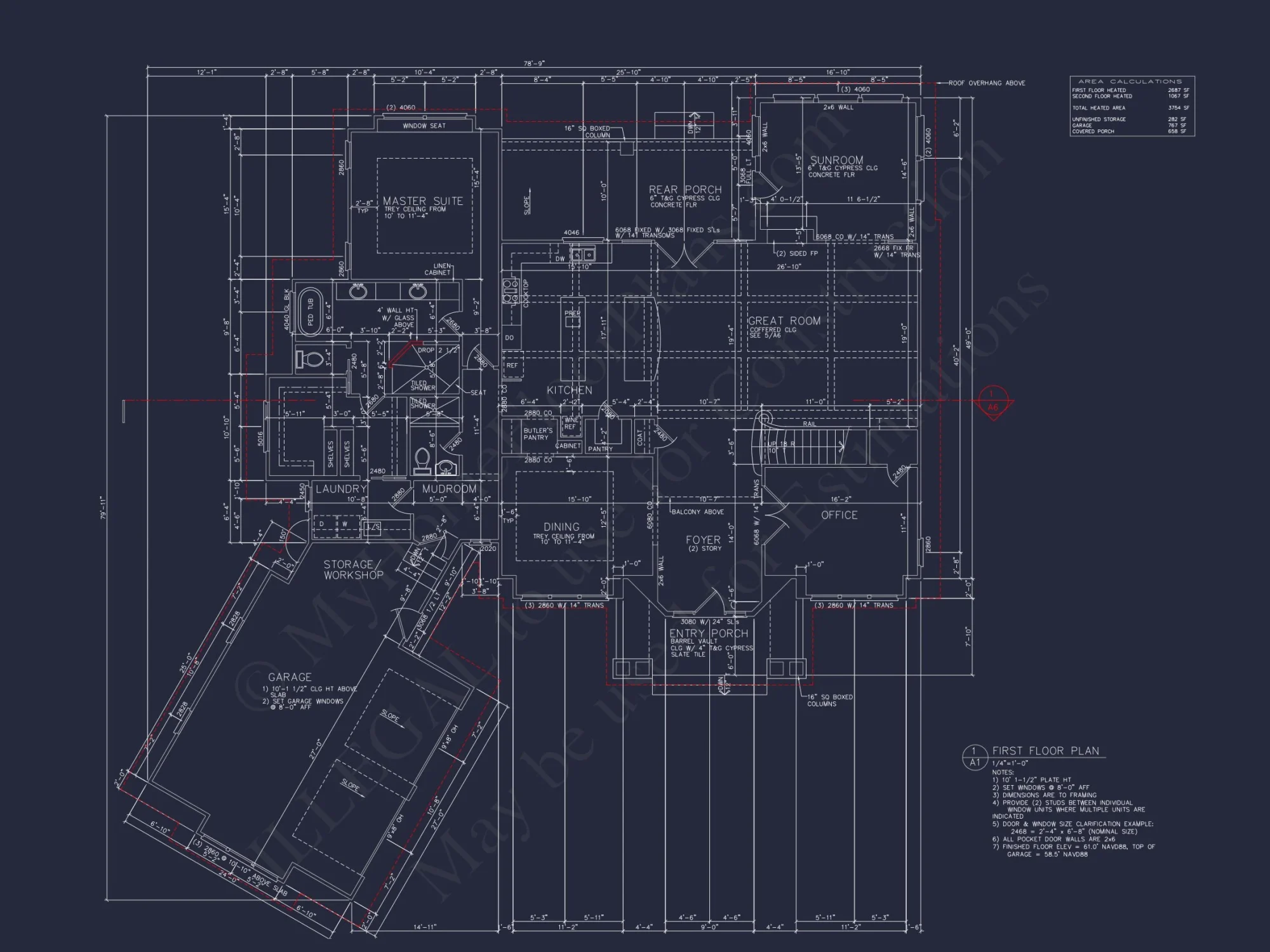 Detailed house Plan With Floor Plans, Blueprints & CAD Designs