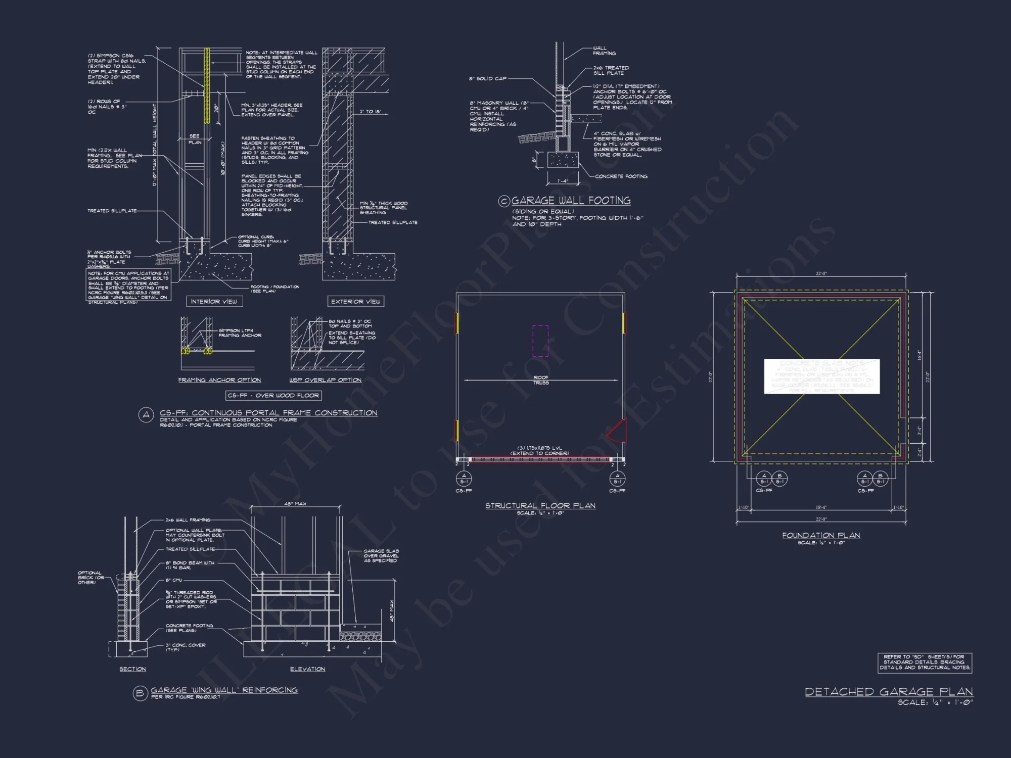 Colonial Farmhouse Floor Plan with CAD and Blueprint Designs
