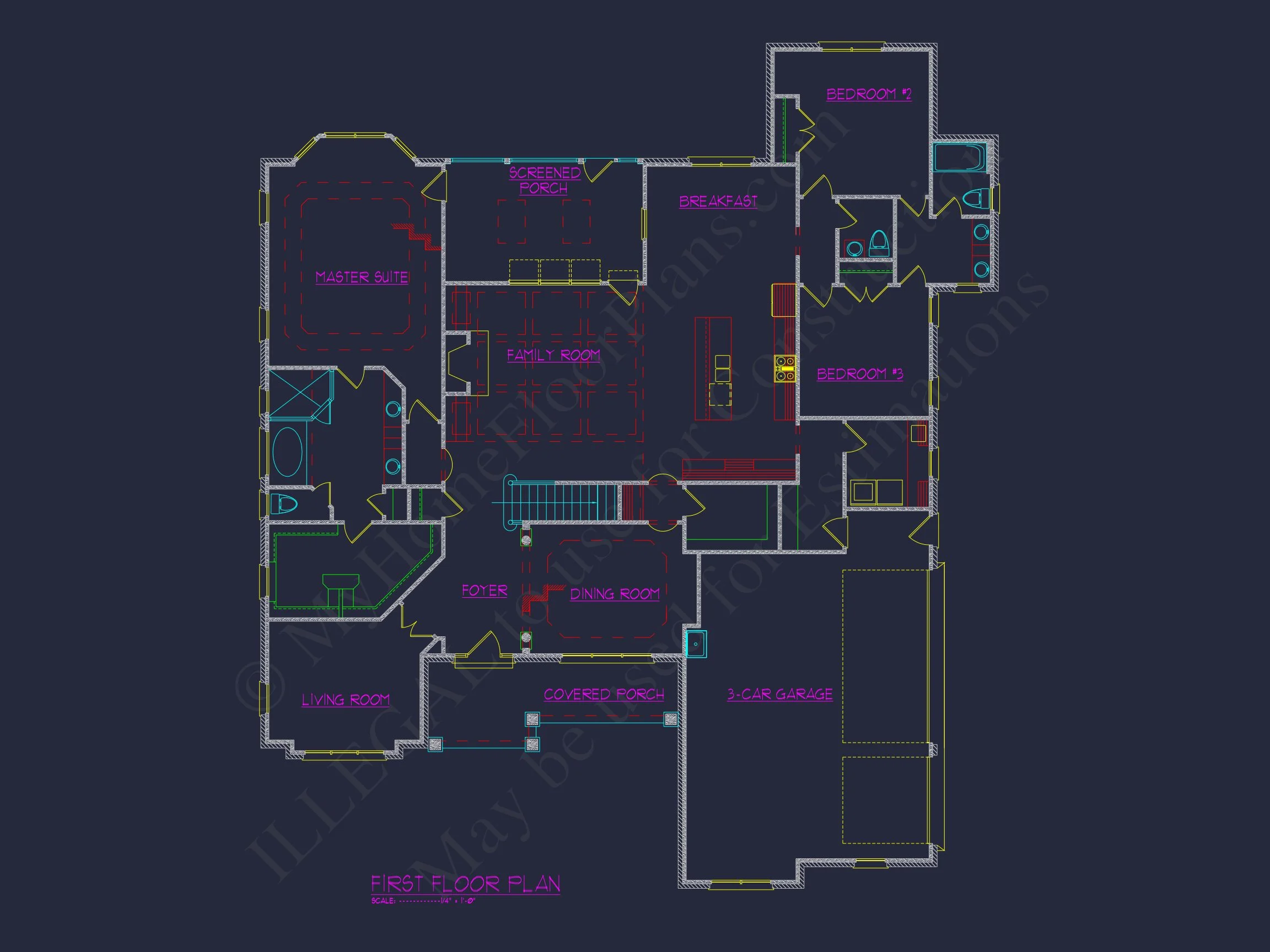 15-1777 HOUSE PLAN - Custom House Floor Plan: 2-Story, 4 Bedroom, CAD Designs 52 Custom house Floor Plan: 2-Story, 4 Bedroom, CAD Designs