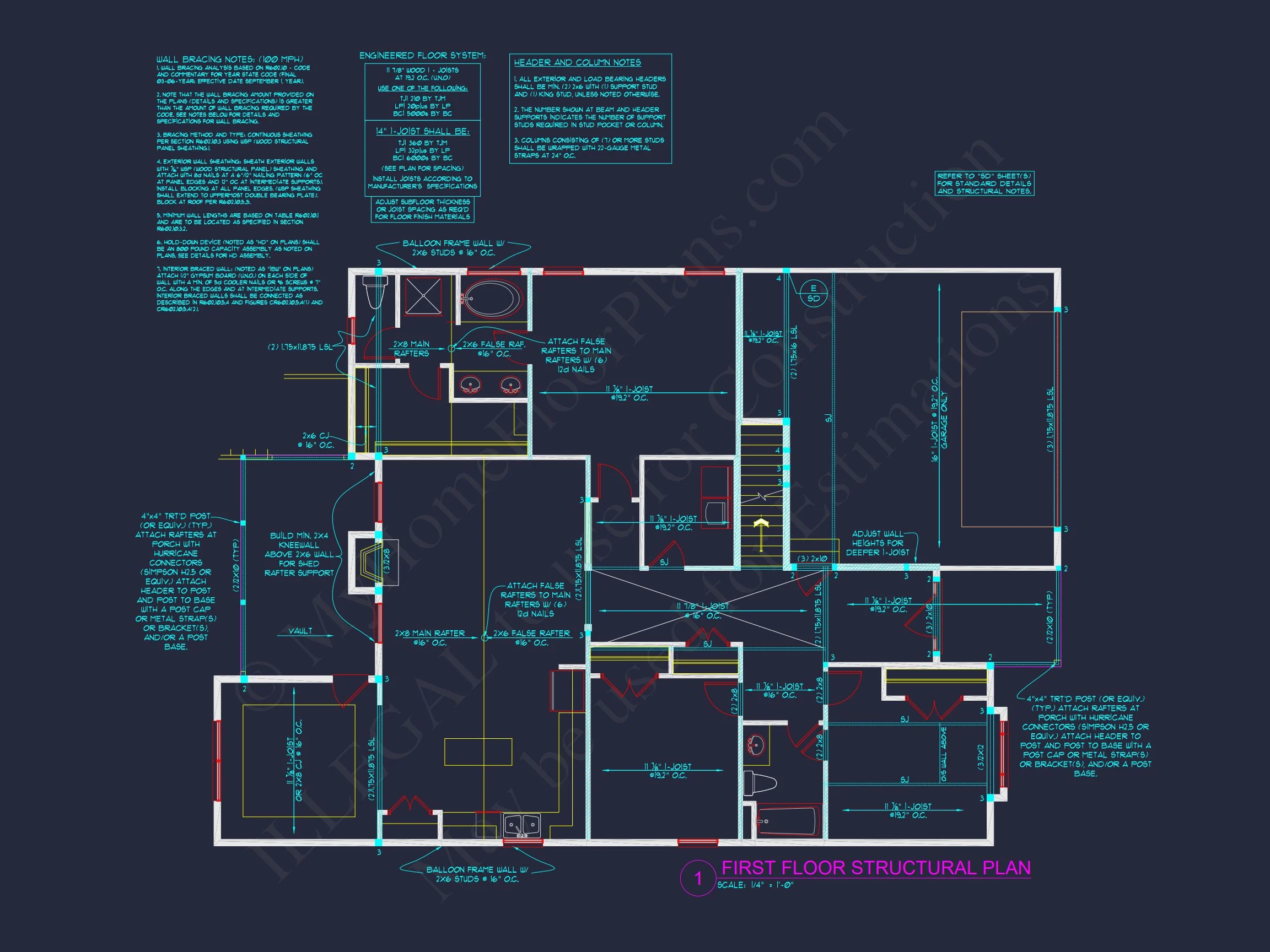 15-1773 HOUSE PLAN - House Floor Plan Blueprint: 4-Bed, 2-Story Traditional Design 9 house Floor Plan Blueprint: 4-Bed, 2-Story Traditional Design