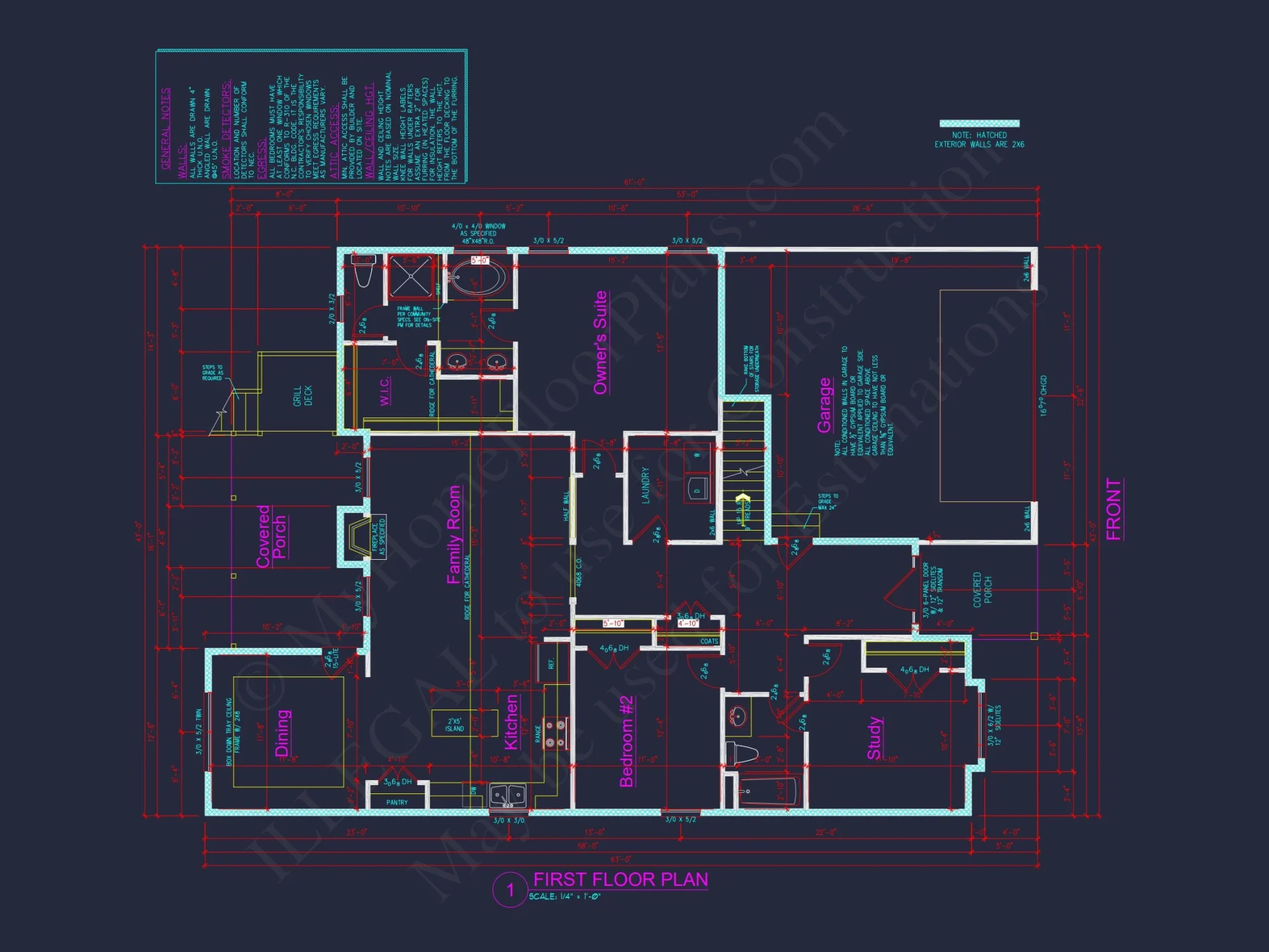 house Floor Plan Blueprint: 4-Bed, 2-Story Traditional Design