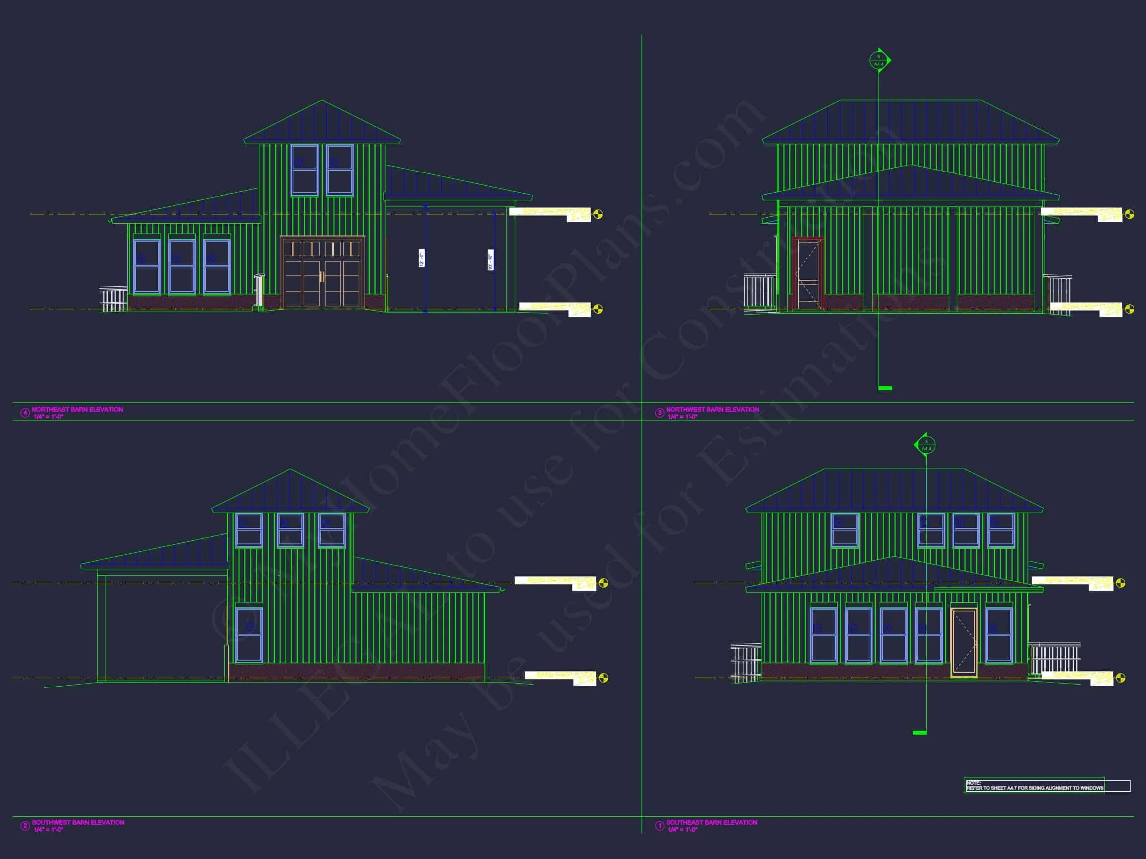 15-1761 HOUSE PLAN - Craftsman Home Plan - 4-Bed, 3.5-Bath, 2985 SF 7 Modern Coastal house Floor Plan with 3 Stories and CAD Designs