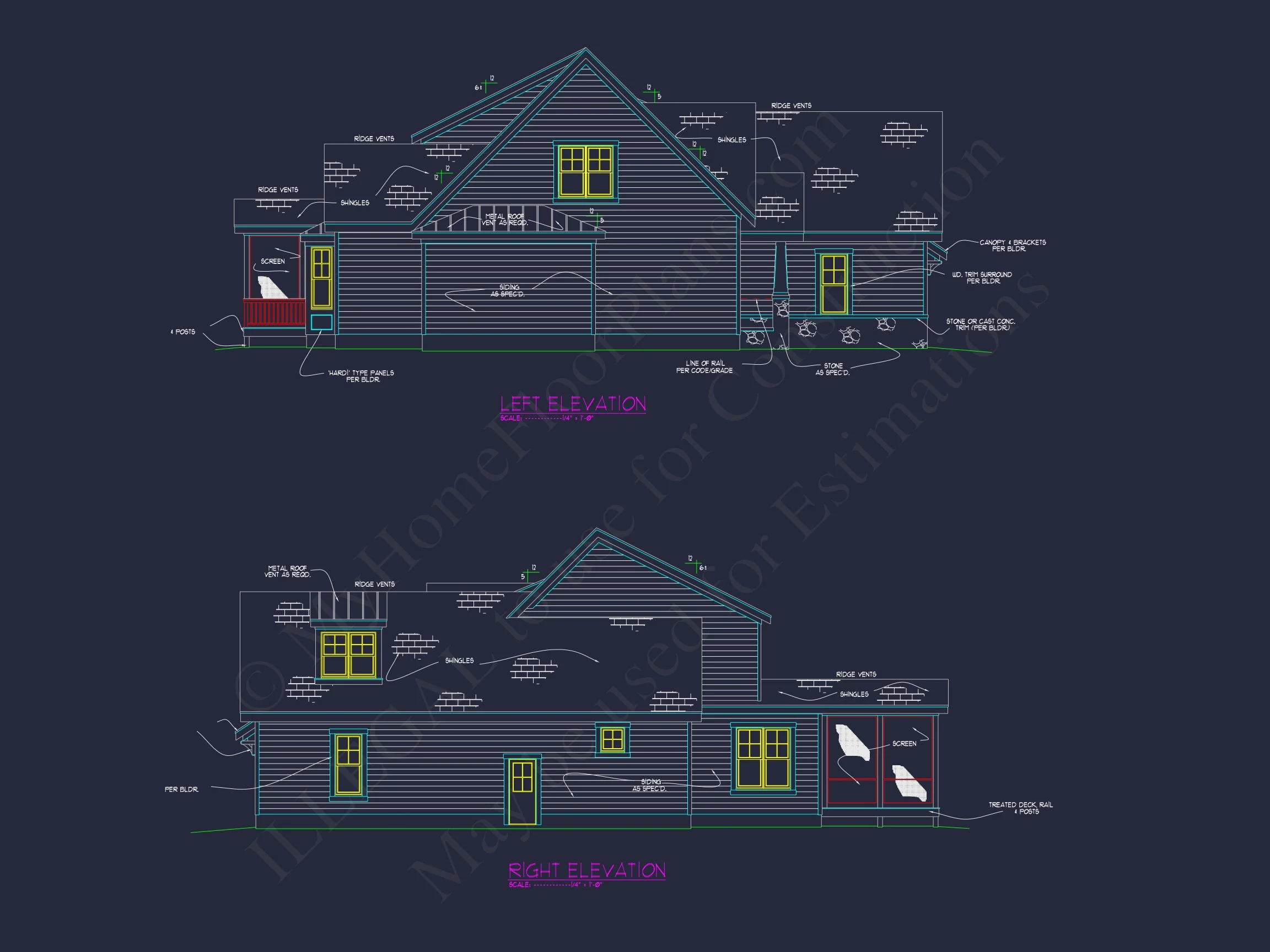 15-1729 HOUSE PLAN - Modern Craftsman House Plan with 2-Story Layout and CAD Designs 4 Modern Craftsman house Plan with 2-Story Layout and CAD Designs