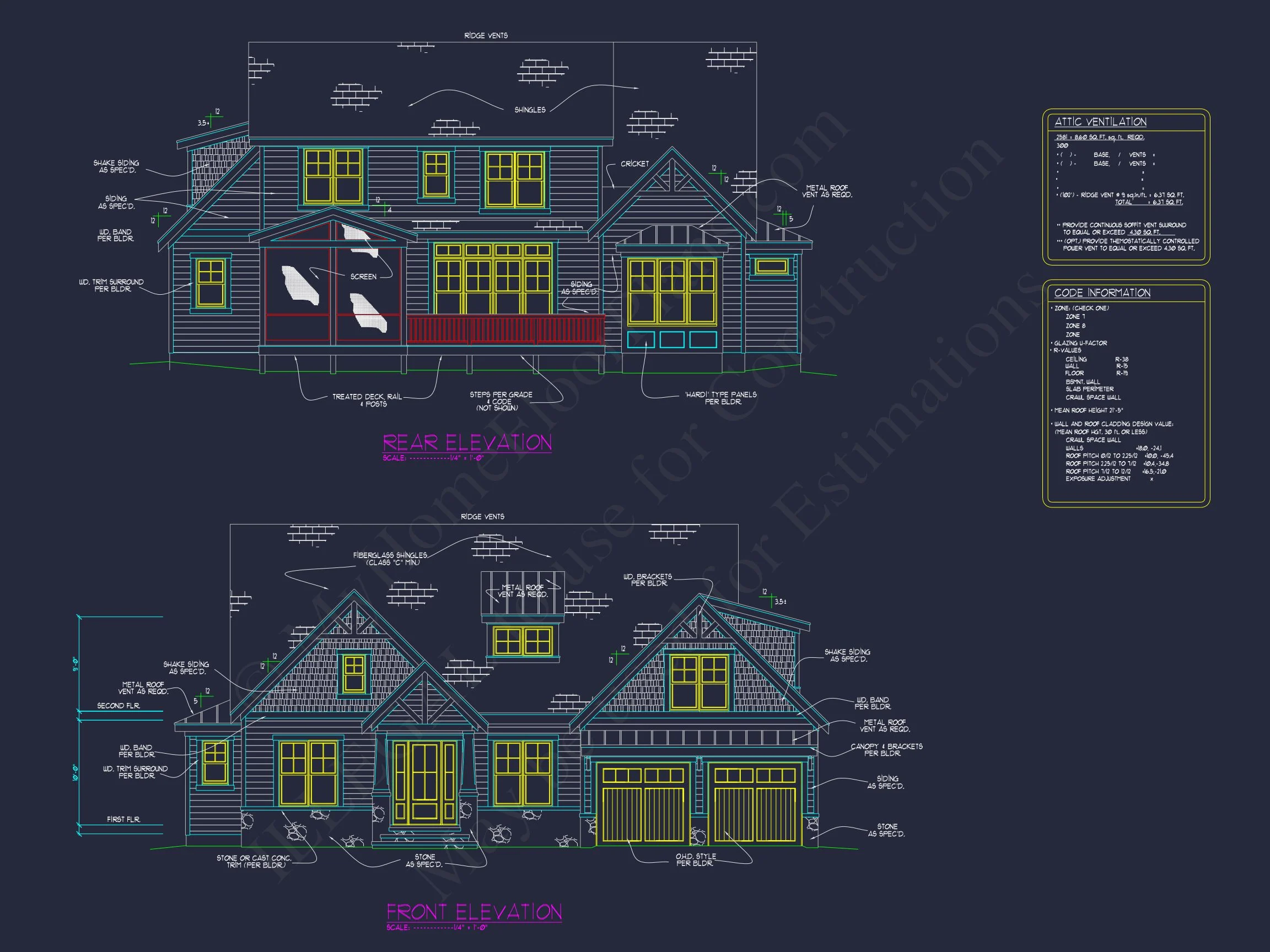 15-1729 HOUSE PLAN - Modern Craftsman House Plan with 2-Story Layout and CAD Designs 3 Modern Craftsman house Plan with 2-Story Layout and CAD Designs