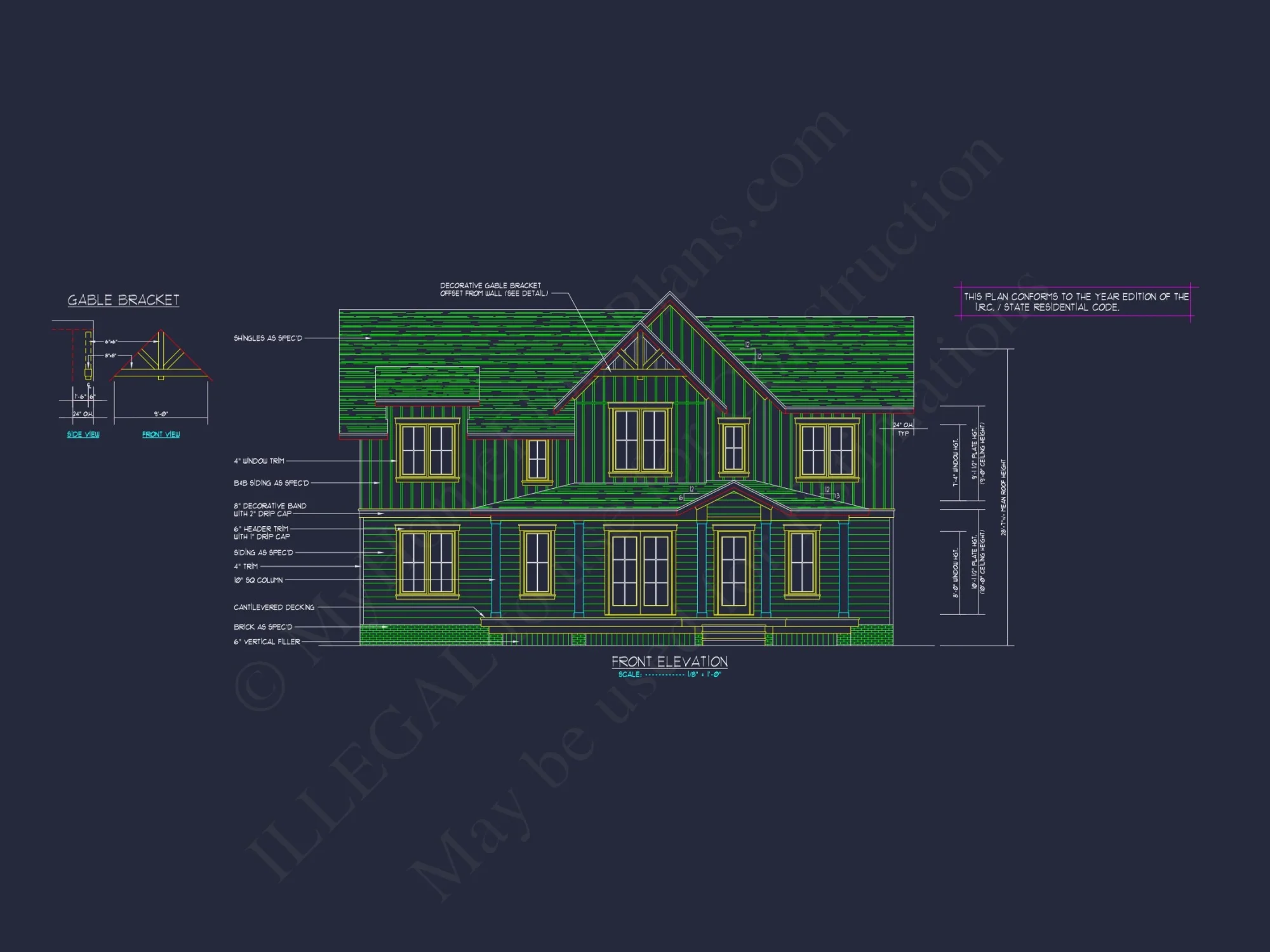 Beautiful Two-Story house Plan with 3 Beds, Garage, and CAD Designs