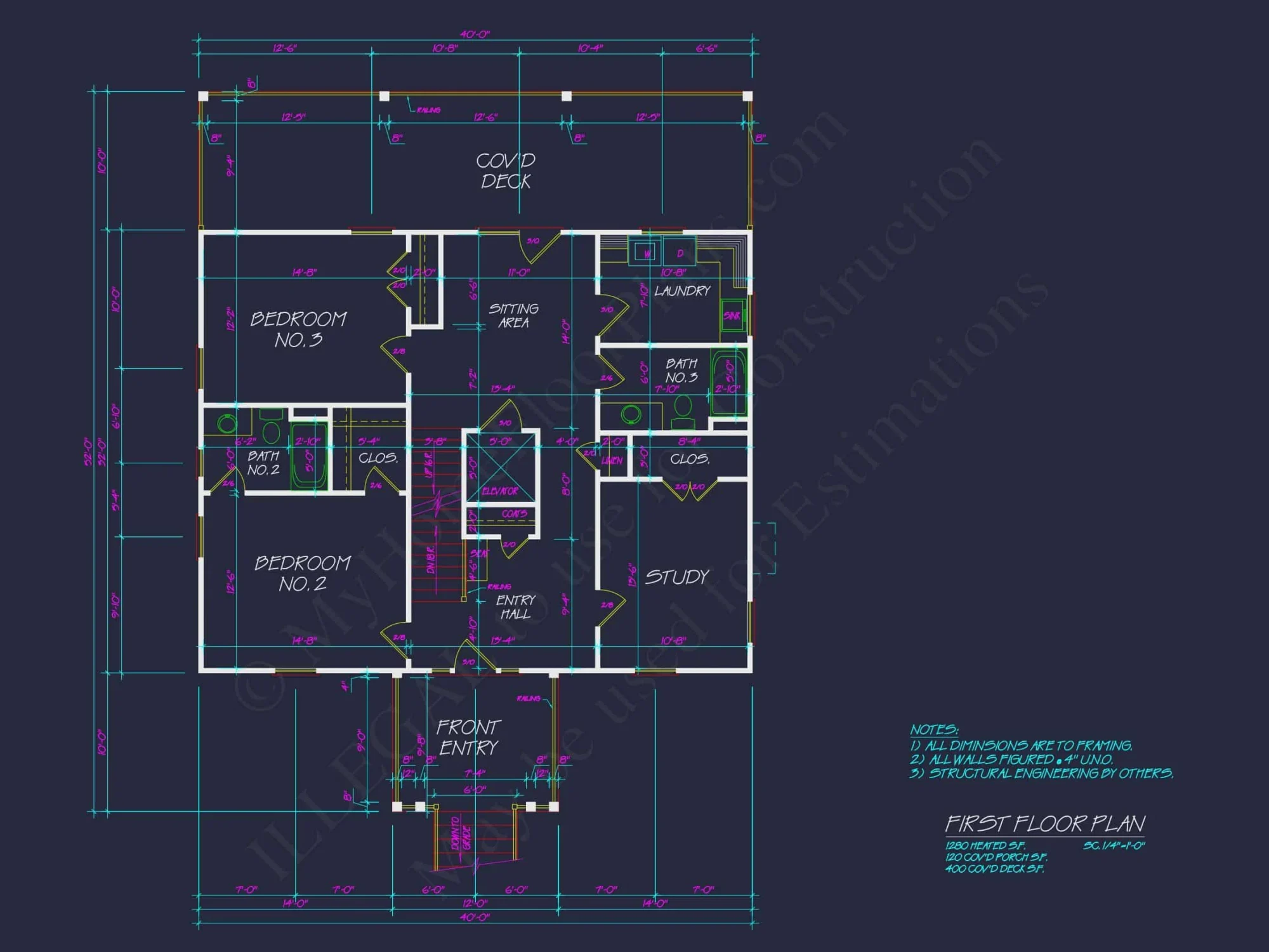 Beautiful Coastal house Plan with Open Floor Designs & CAD