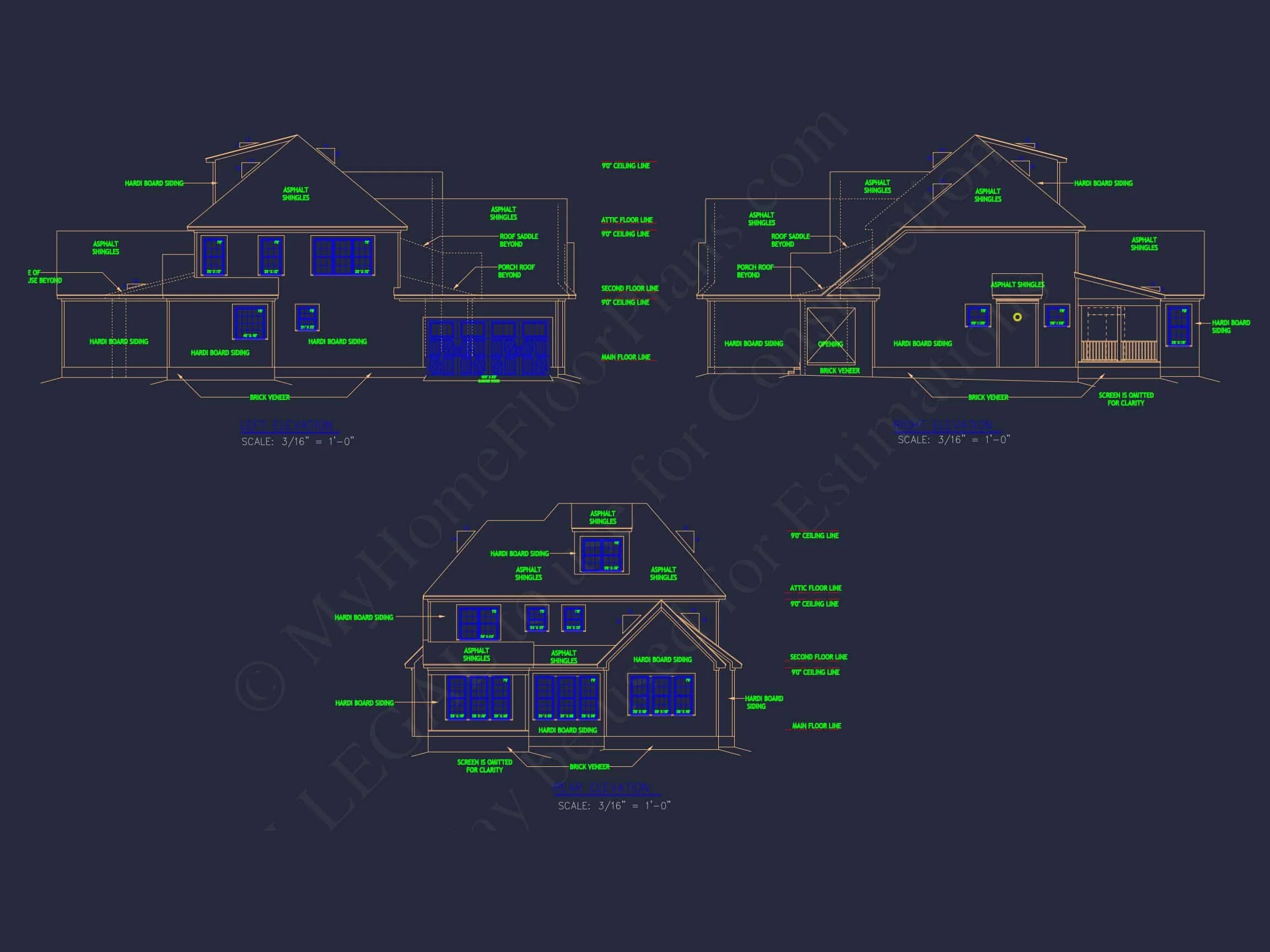 15-1492 HOUSE PLAN - Modern Craftsman House Plan with 2.5 Floors and Spacious Designs 4 Modern Craftsman house Plan with 2.5 Floors and Spacious Designs