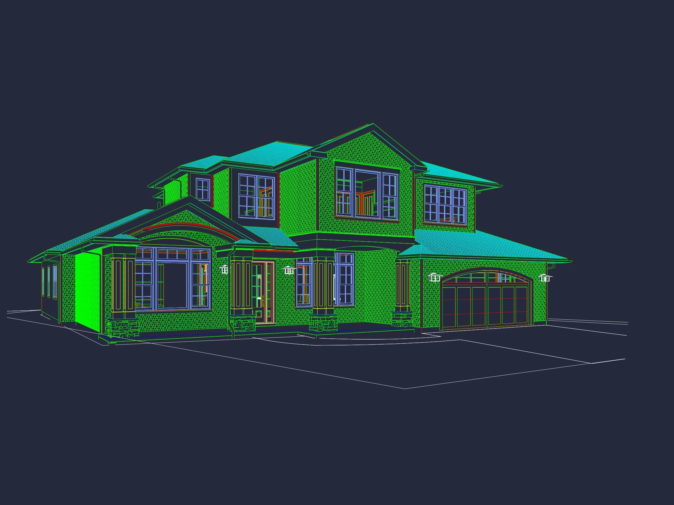 15-1427 HOUSE PLAN - New Architecture-CAD House Design with Floor Plan Features 3 New Architecture-CAD house Design with Floor Plan Features