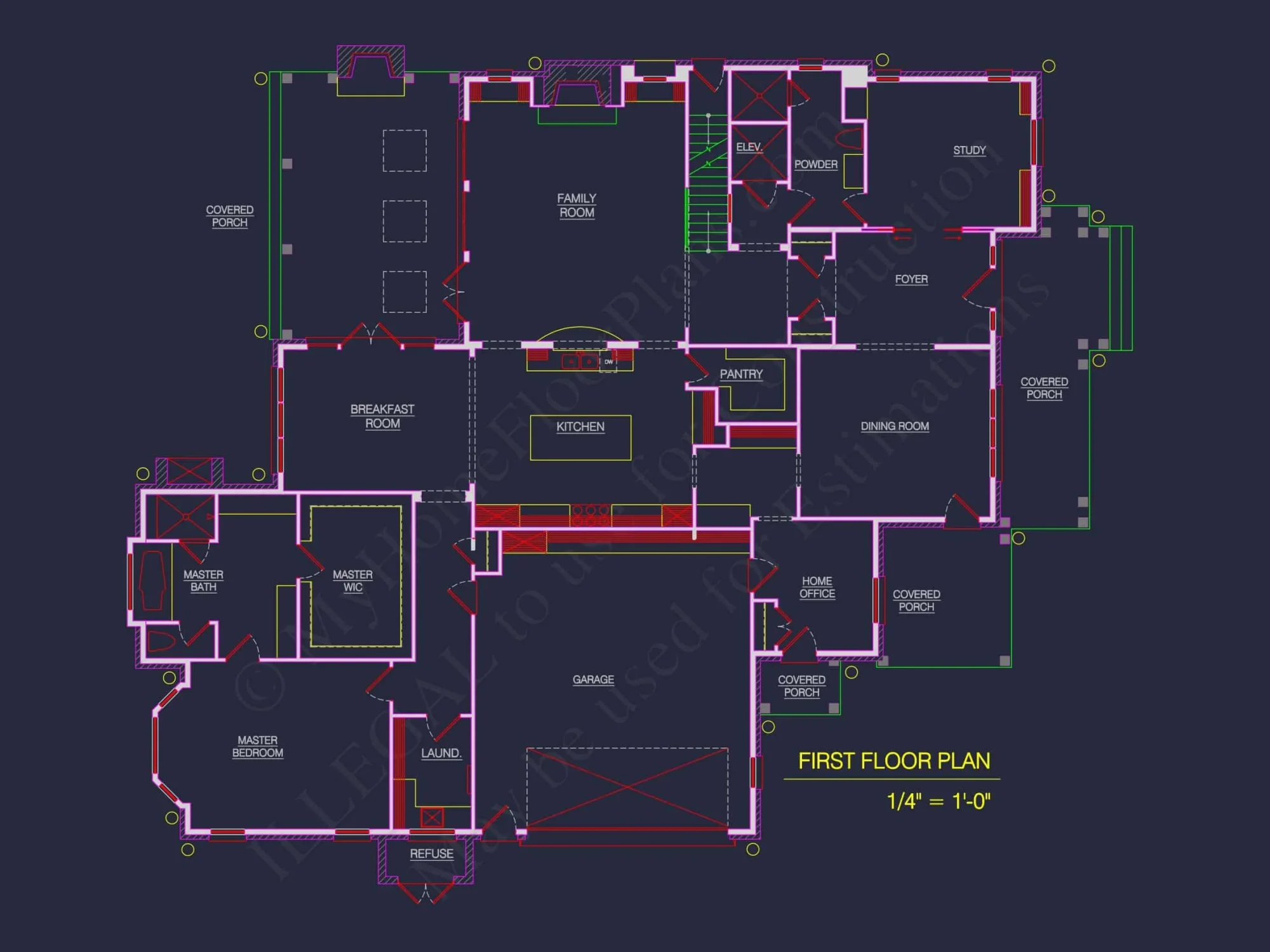 Stunning 2-Story house Floor Plan with CAD Designs & Blueprint