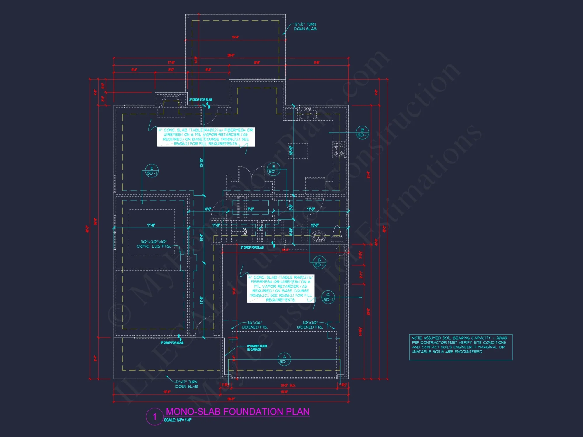 Modern house Design with 4 Bed CAD Blueprint Plans