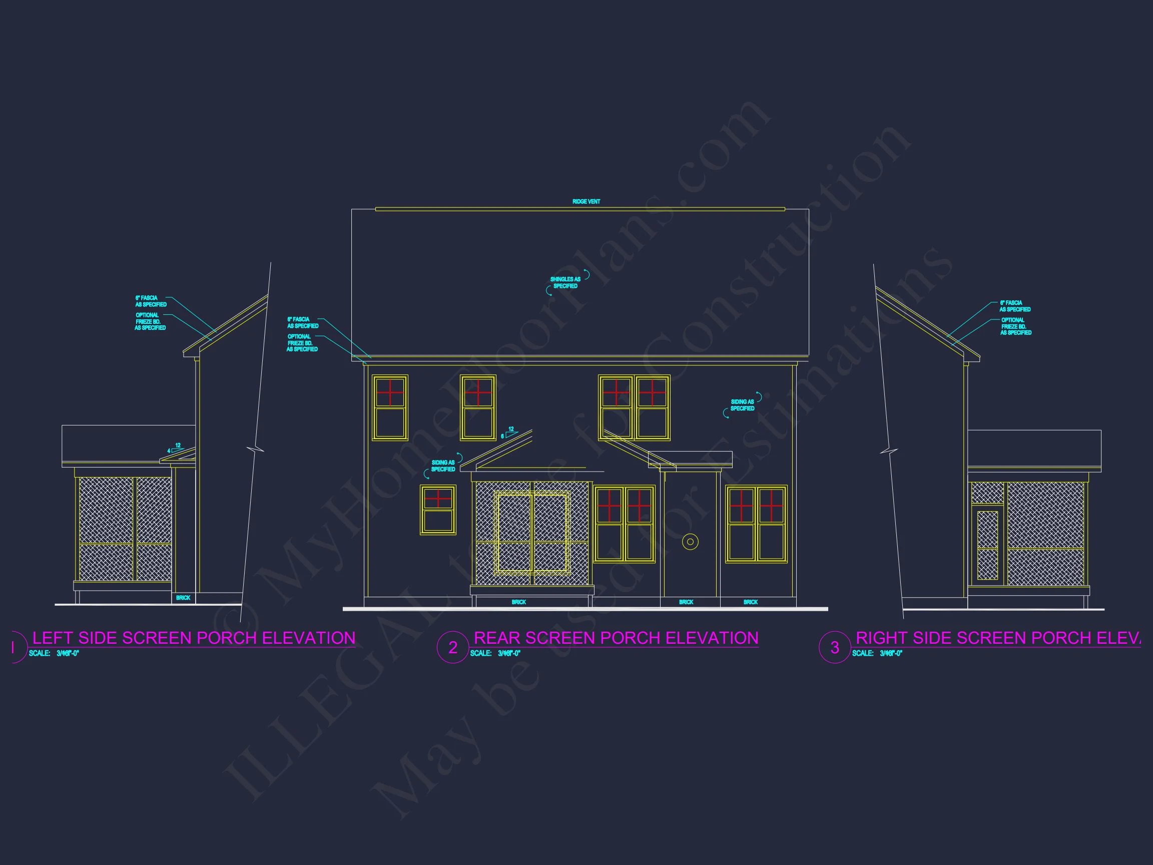 15-1171B HOUSE PLAN - Modern House Design with 4 Bed CAD Blueprint Plans 18 Modern house Design with 4 Bed CAD Blueprint Plans