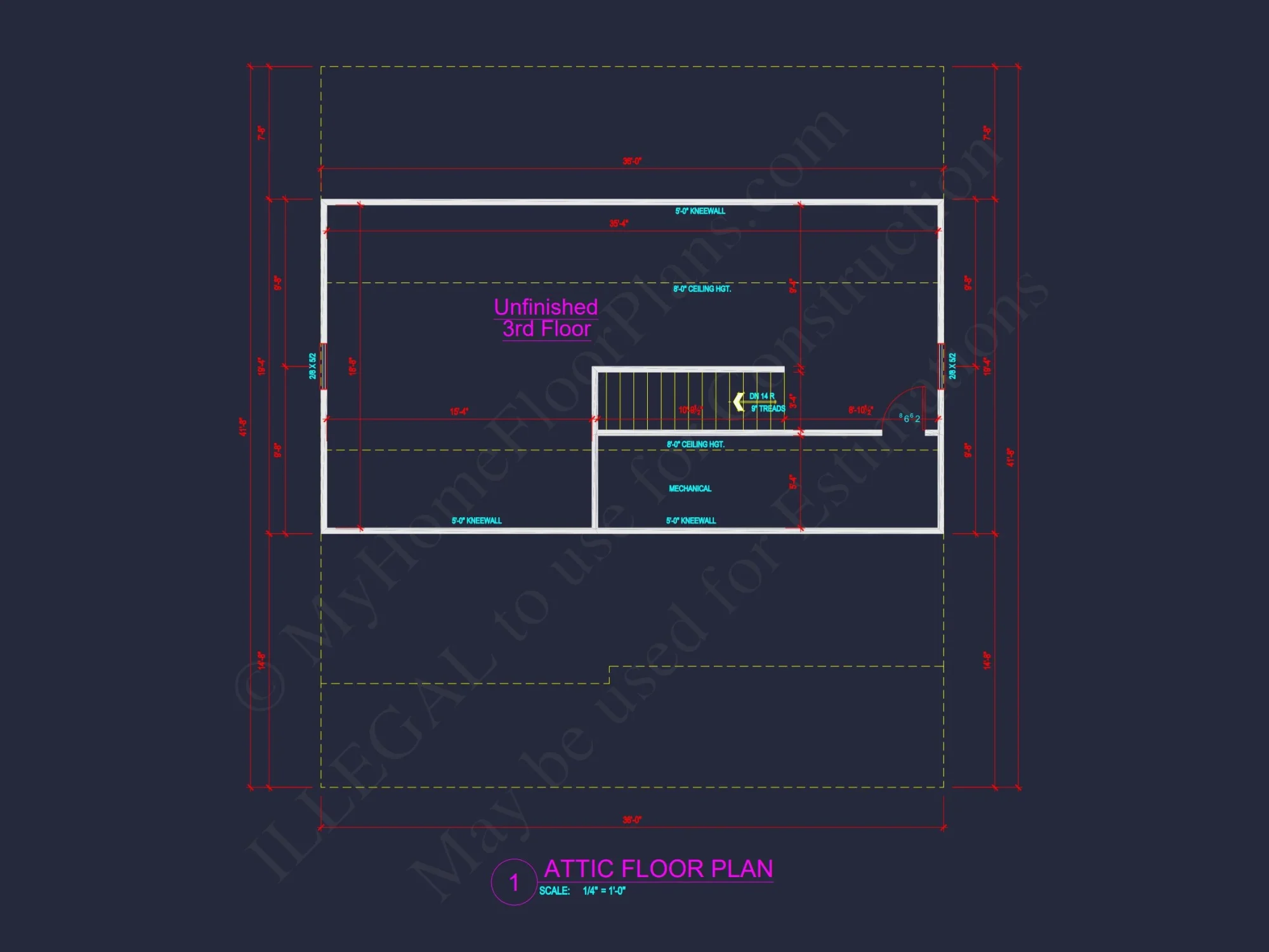 Modern house Design with 4 Bed CAD Blueprint Plans