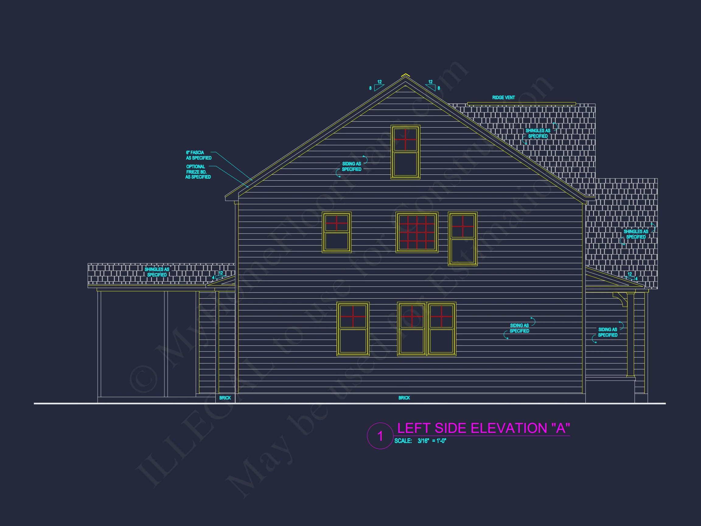 15-1171B HOUSE PLAN - Modern House Design with 4 Bed CAD Blueprint Plans 9 Modern house Design with 4 Bed CAD Blueprint Plans