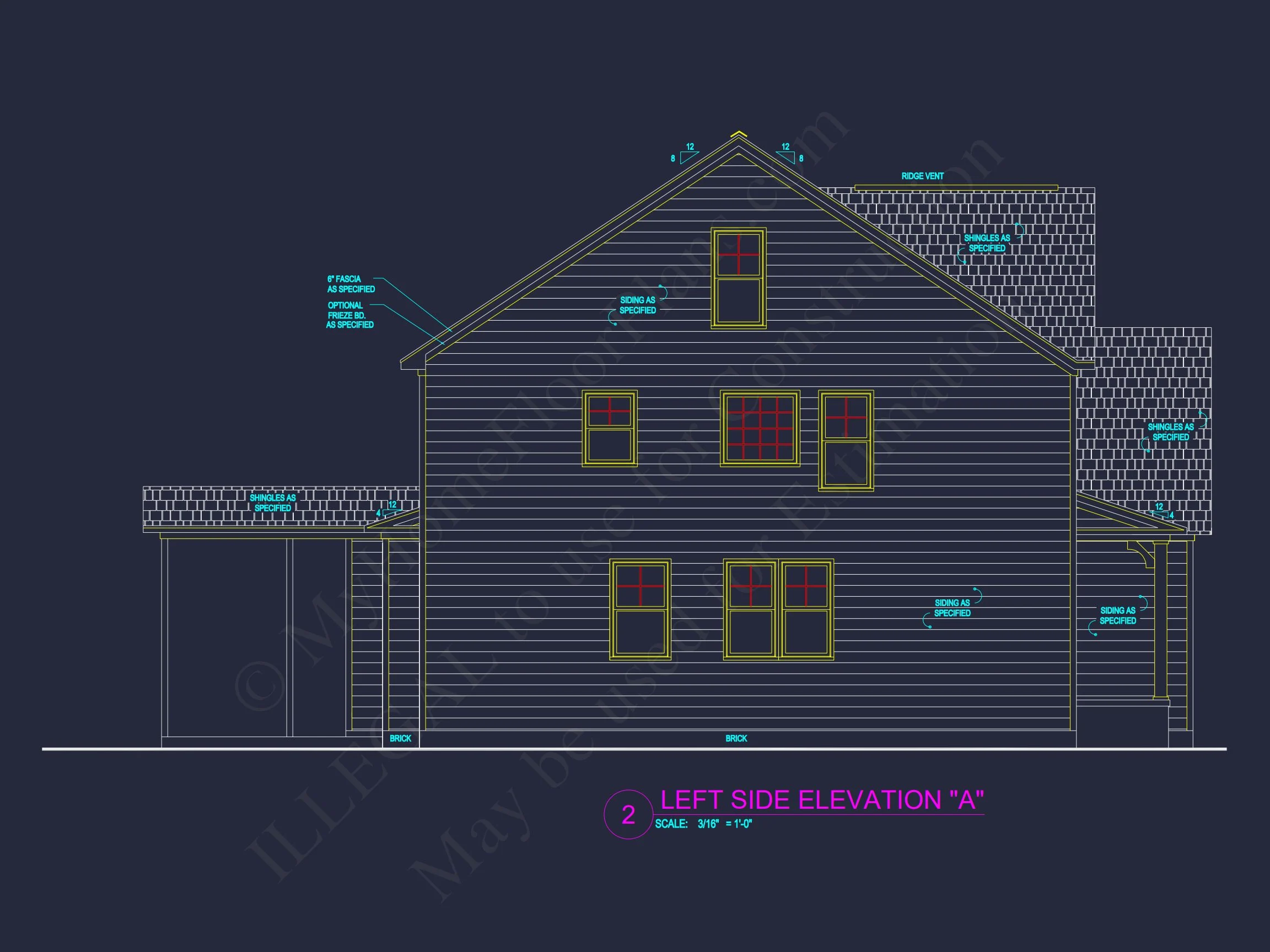 15-1171B HOUSE PLAN - Modern House Design with 4 Bed CAD Blueprint Plans 5 Modern house Design with 4 Bed CAD Blueprint Plans