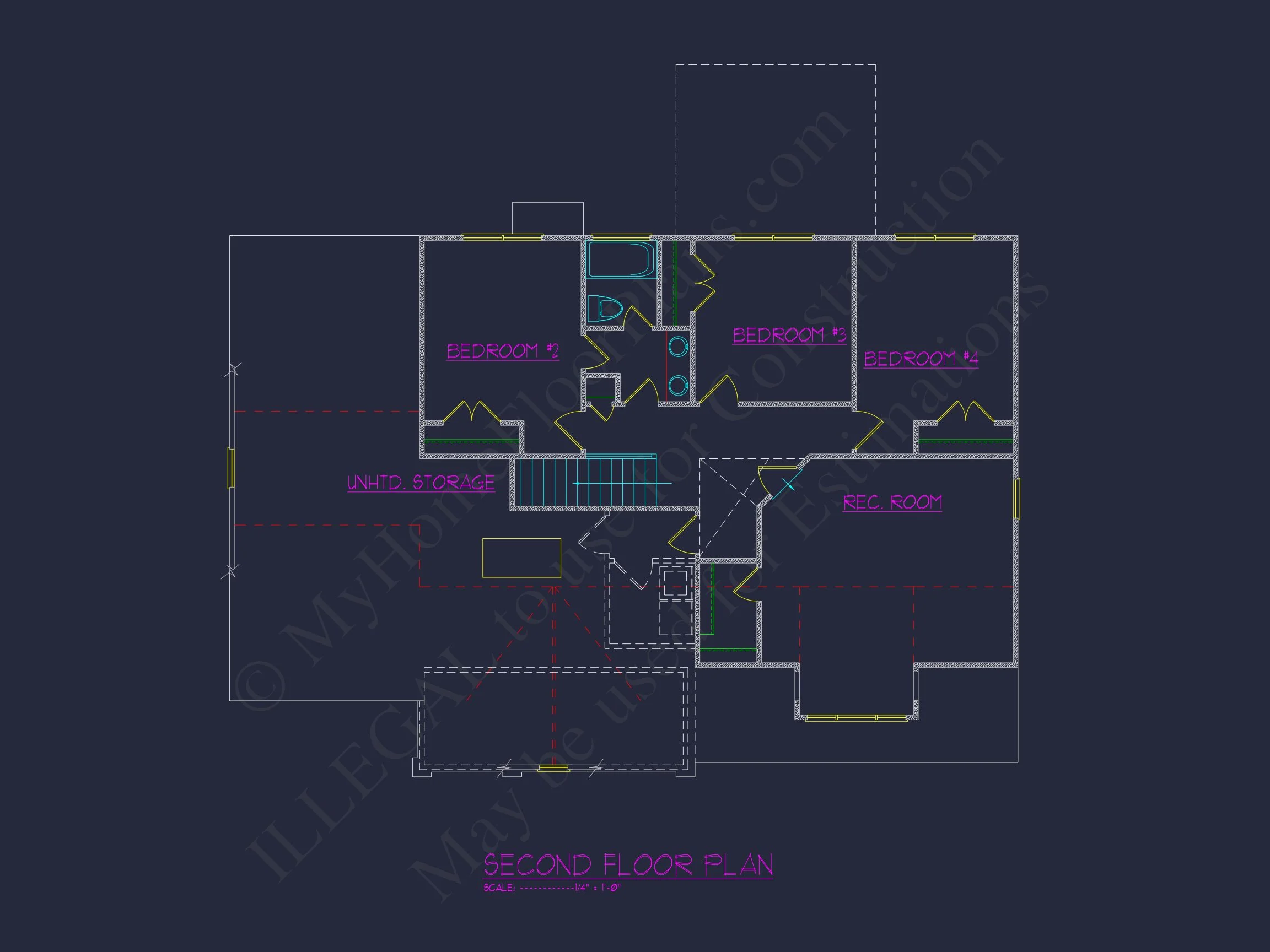 15-1083 HOUSE PLAN - Craftsman House Floor Plan with 4 Bedrooms & 2-Car Garage 6 Craftsman house Floor Plan with 4 Bedrooms & 2-Car Garage