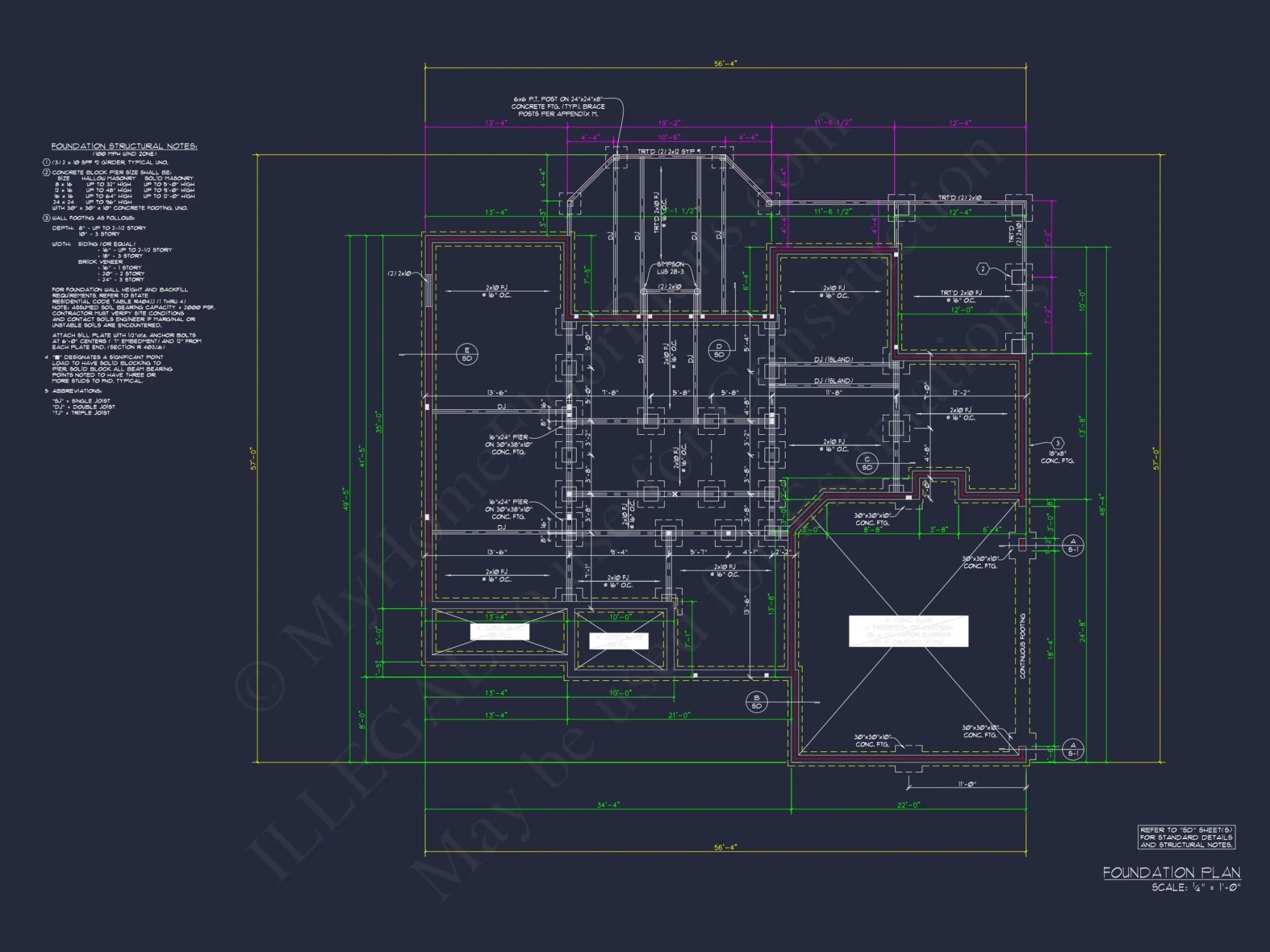 Elegant Traditional house Floor Plan with CAD Blueprints