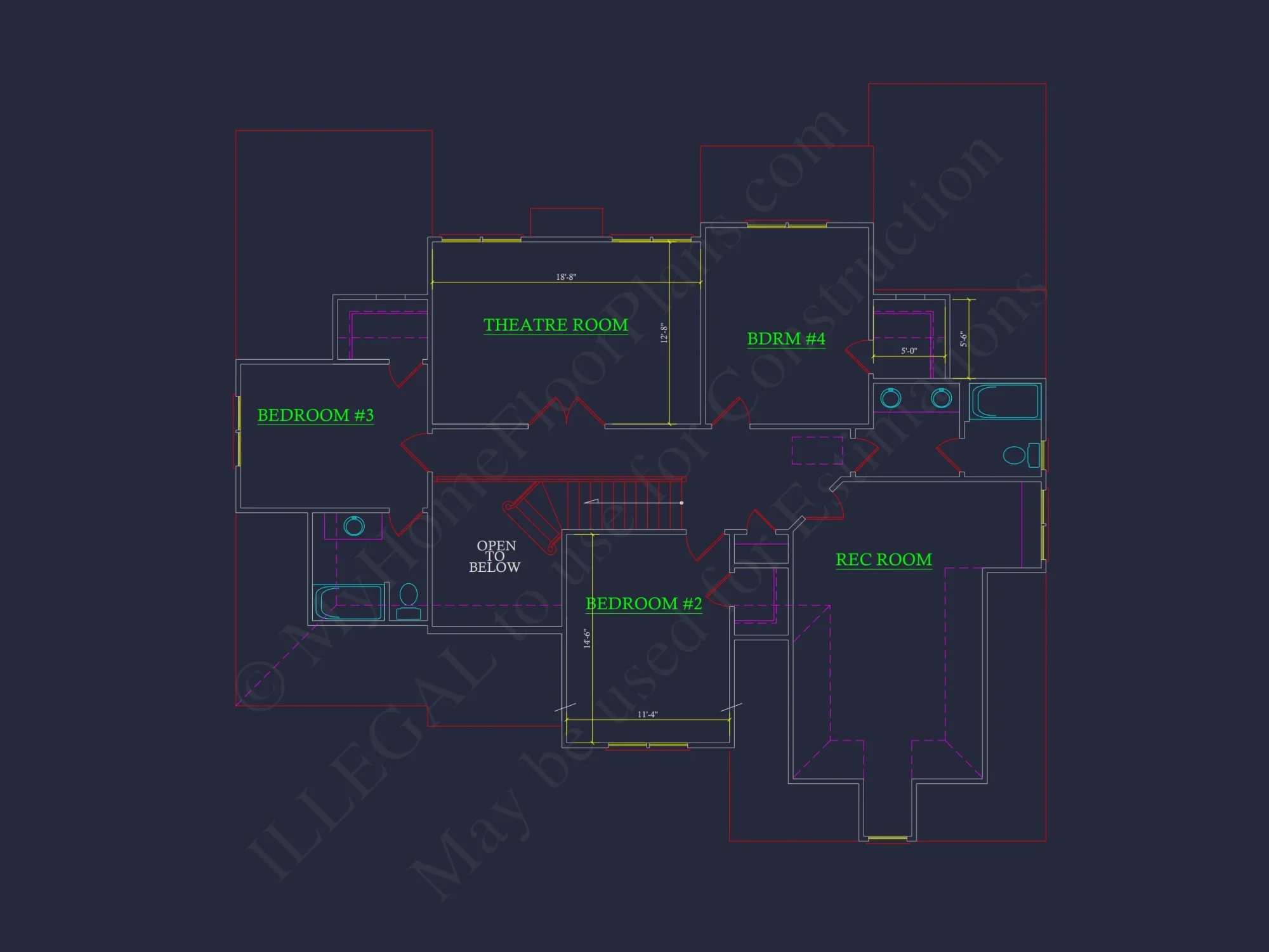 Elegant Traditional house Floor Plan with CAD Blueprints