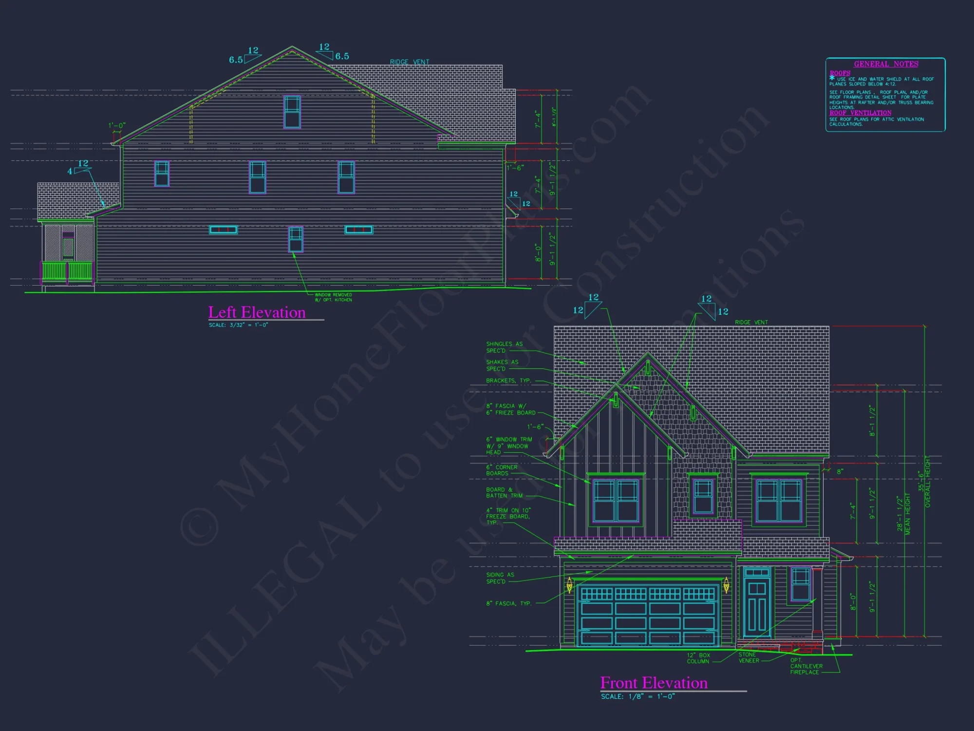 Traditional 2-Story house Plan with CAD Floor Designs & Features