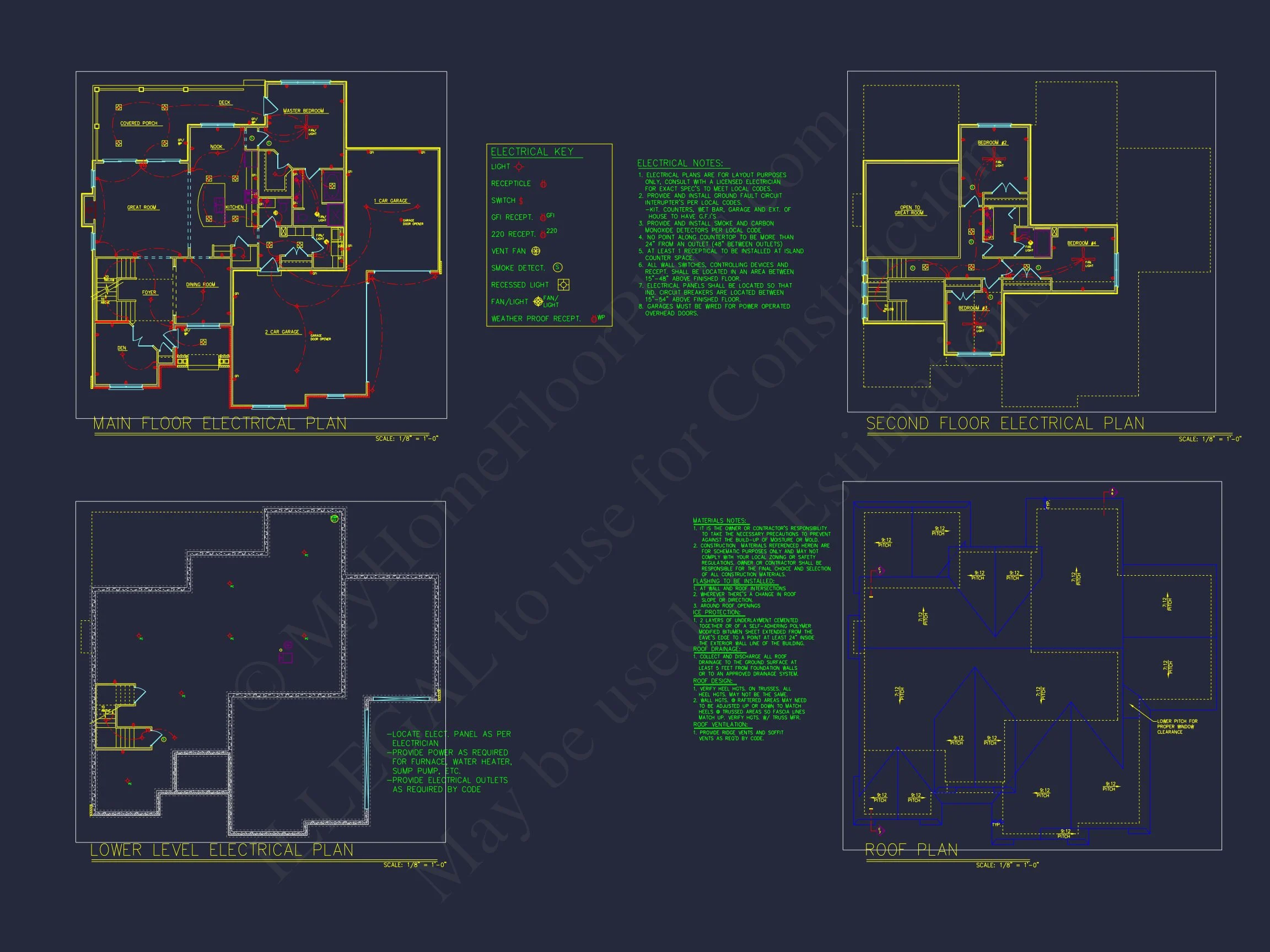 14-2170 HOUSE PLAN - House Plan: 2-Story Craftsman Floor Plan with 4 Bedrooms and CAD Designs 11 house Plan: 2-Story Craftsman Floor Plan with 4 Bedrooms and CAD Designs