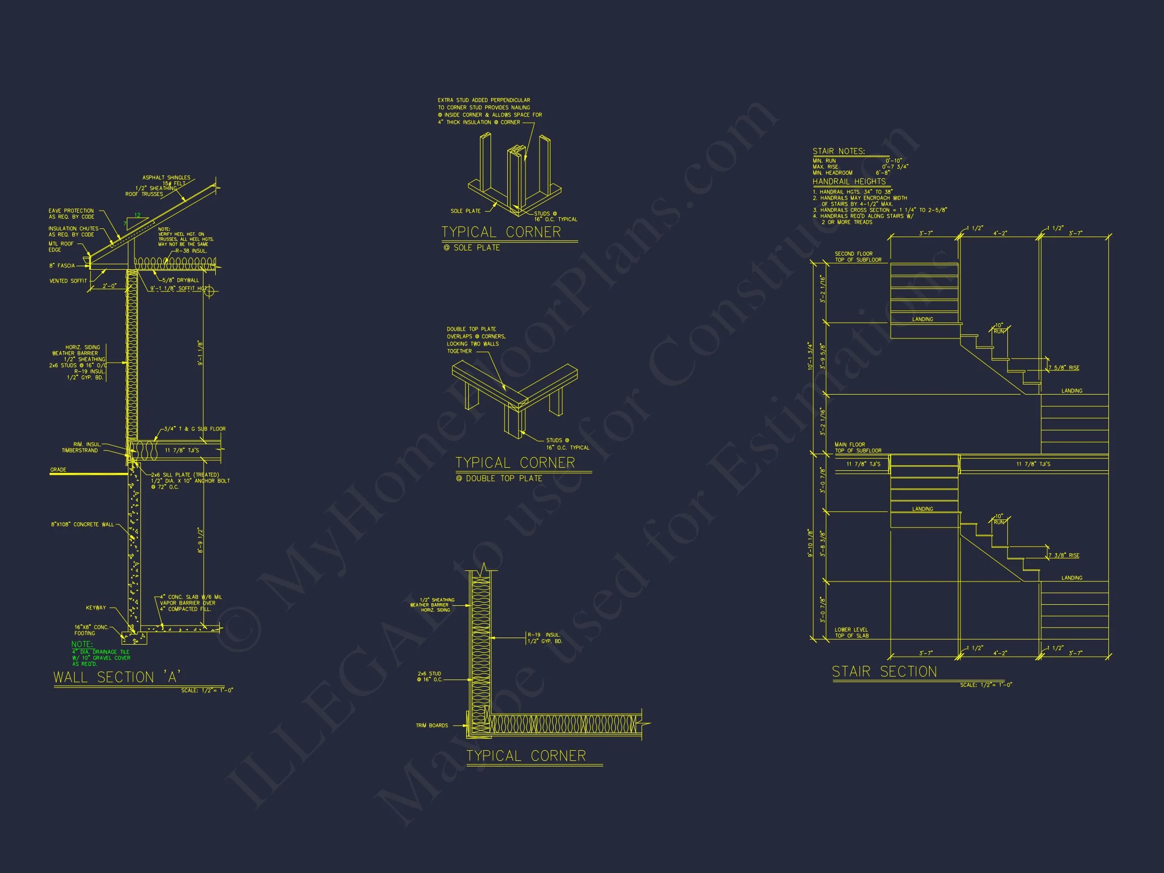 14-2170 HOUSE PLAN - House Plan: 2-Story Craftsman Floor Plan with 4 Bedrooms and CAD Designs 10 house Plan: 2-Story Craftsman Floor Plan with 4 Bedrooms and CAD Designs