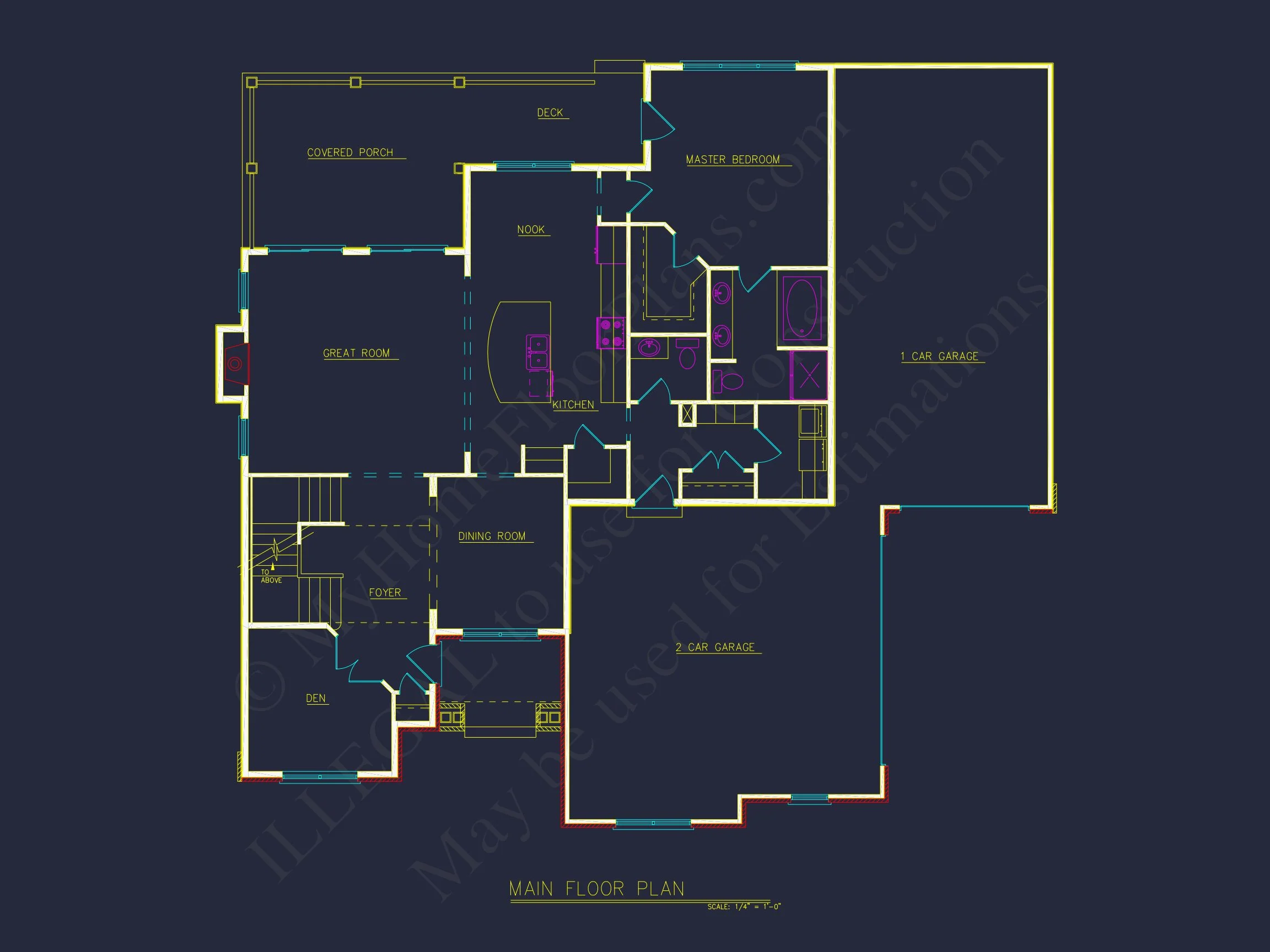 14-2170 HOUSE PLAN - House Plan: 2-Story Craftsman Floor Plan with 4 Bedrooms and CAD Designs 7 house Plan: 2-Story Craftsman Floor Plan with 4 Bedrooms and CAD Designs
