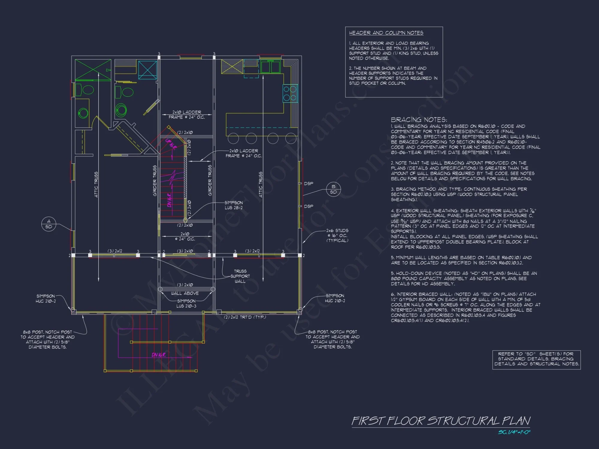 Traditional Craftsman house Plan with Detailed Floor Blueprint