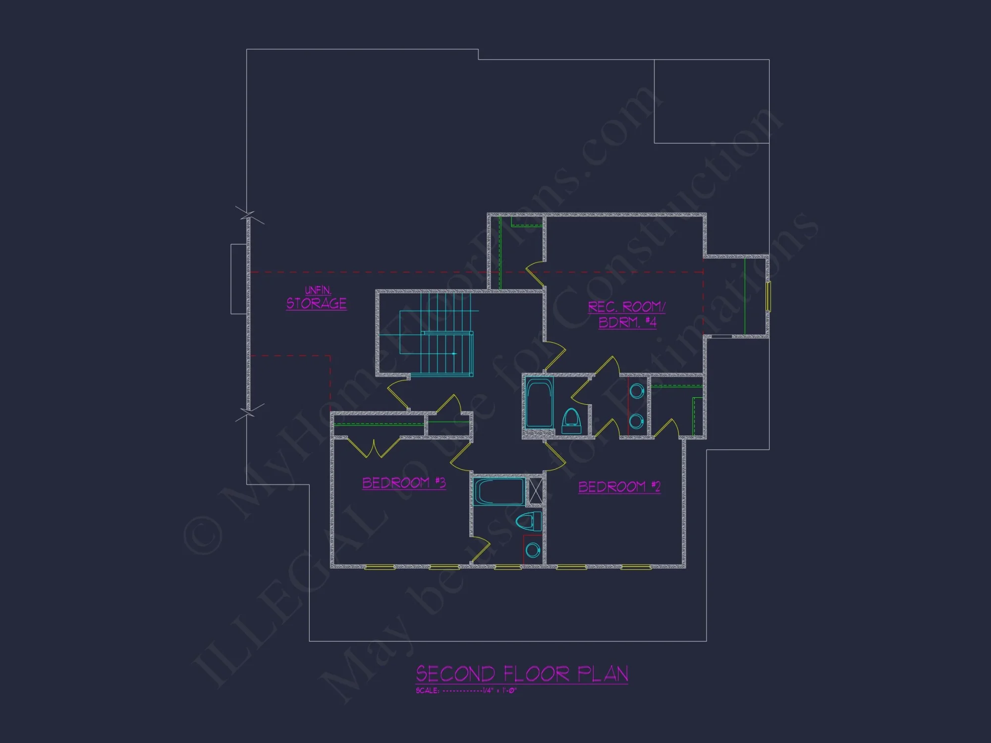 Modern CAD house Design with 4 Bedrooms & Floor Plan Details