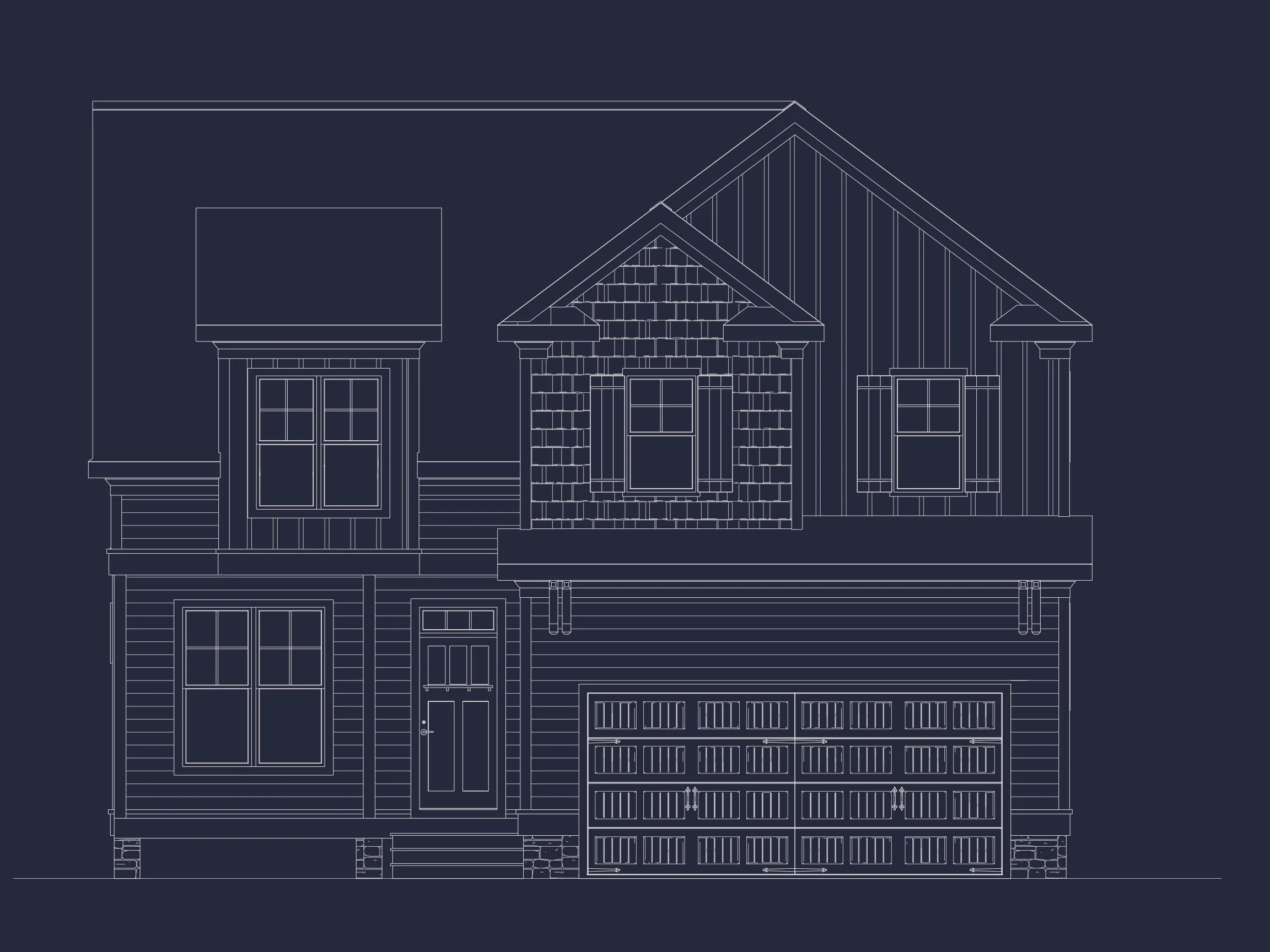 14-1996 HOUSE PLAN - Modern Suburban House Plan - CAD Blueprint for a 2-Story Design 4 Modern Suburban house Plan - CAD Blueprint for a 2-Story Design
