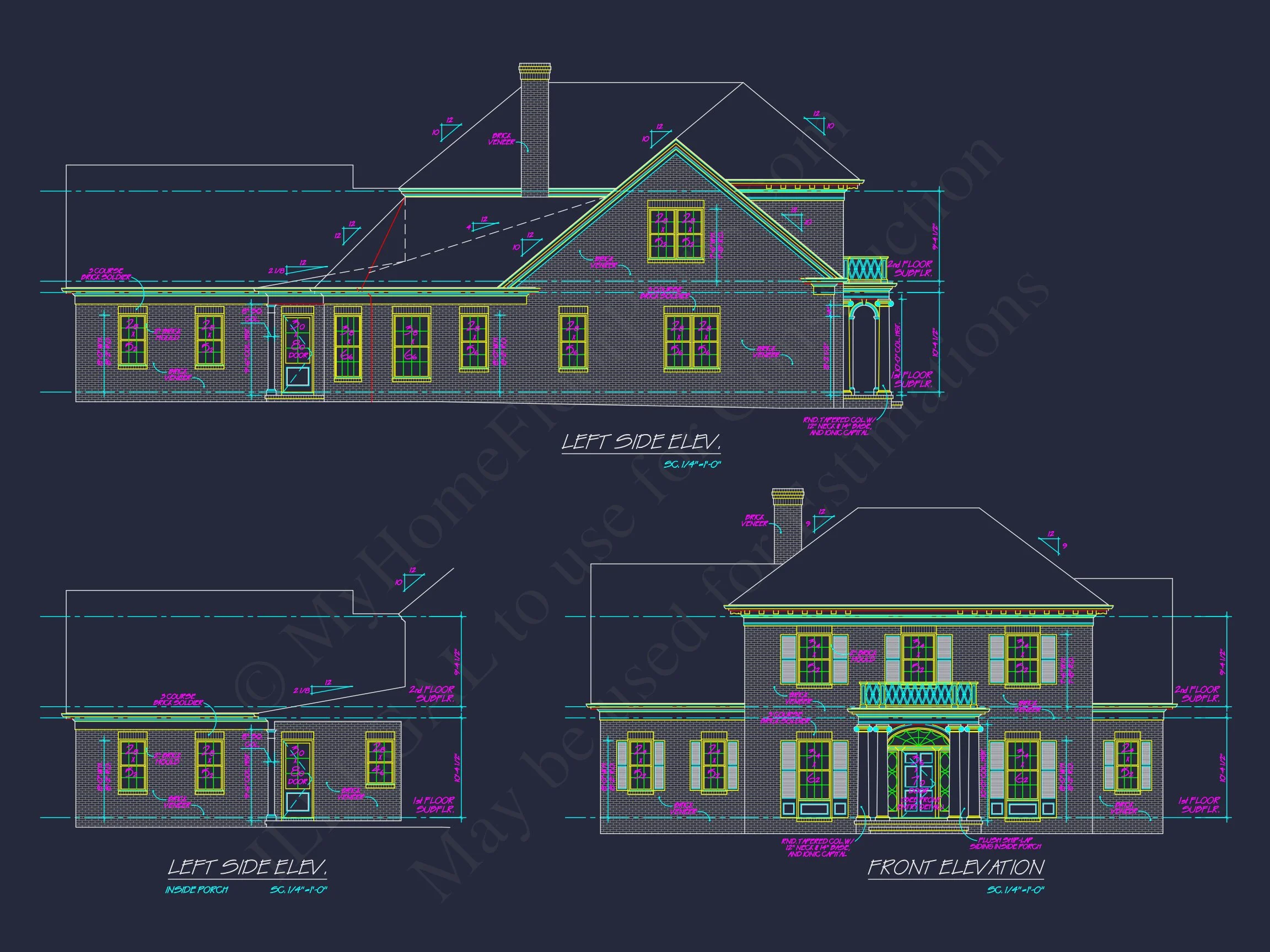 14-1809 HOUSE PLAN - French Country House Blueprint - Architectural Designs & CAD Plan 10 French Country house Blueprint - Architectural Designs & CAD Plan