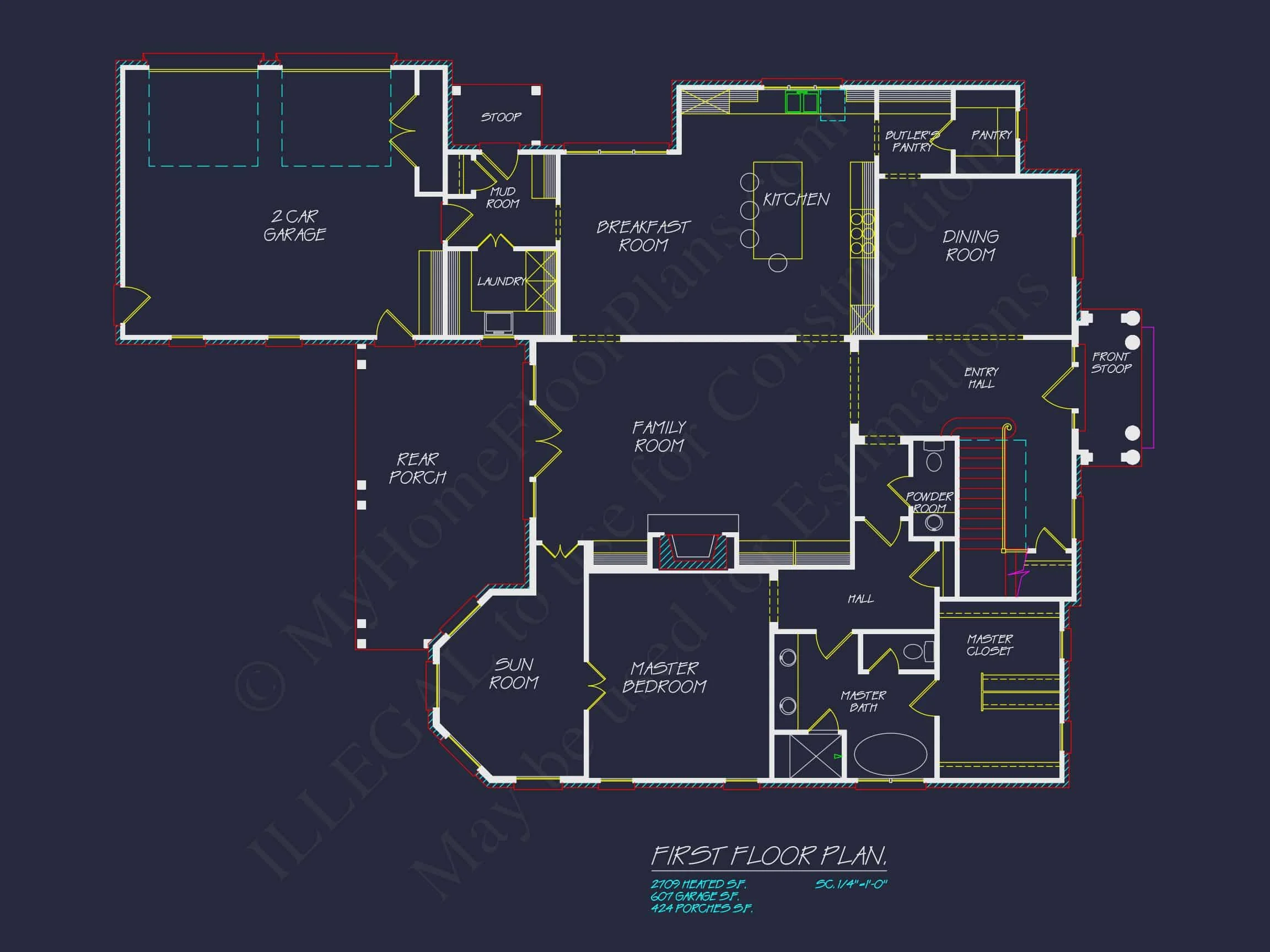 14-1809 HOUSE PLAN - French Country House Blueprint - Architectural Designs & CAD Plan 8 French Country house Blueprint - Architectural Designs & CAD Plan